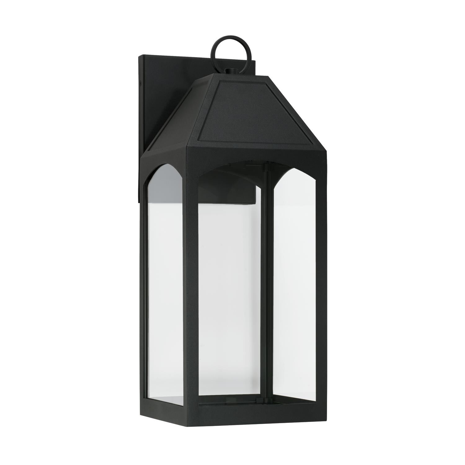 Shown in Black finish and Clear glass