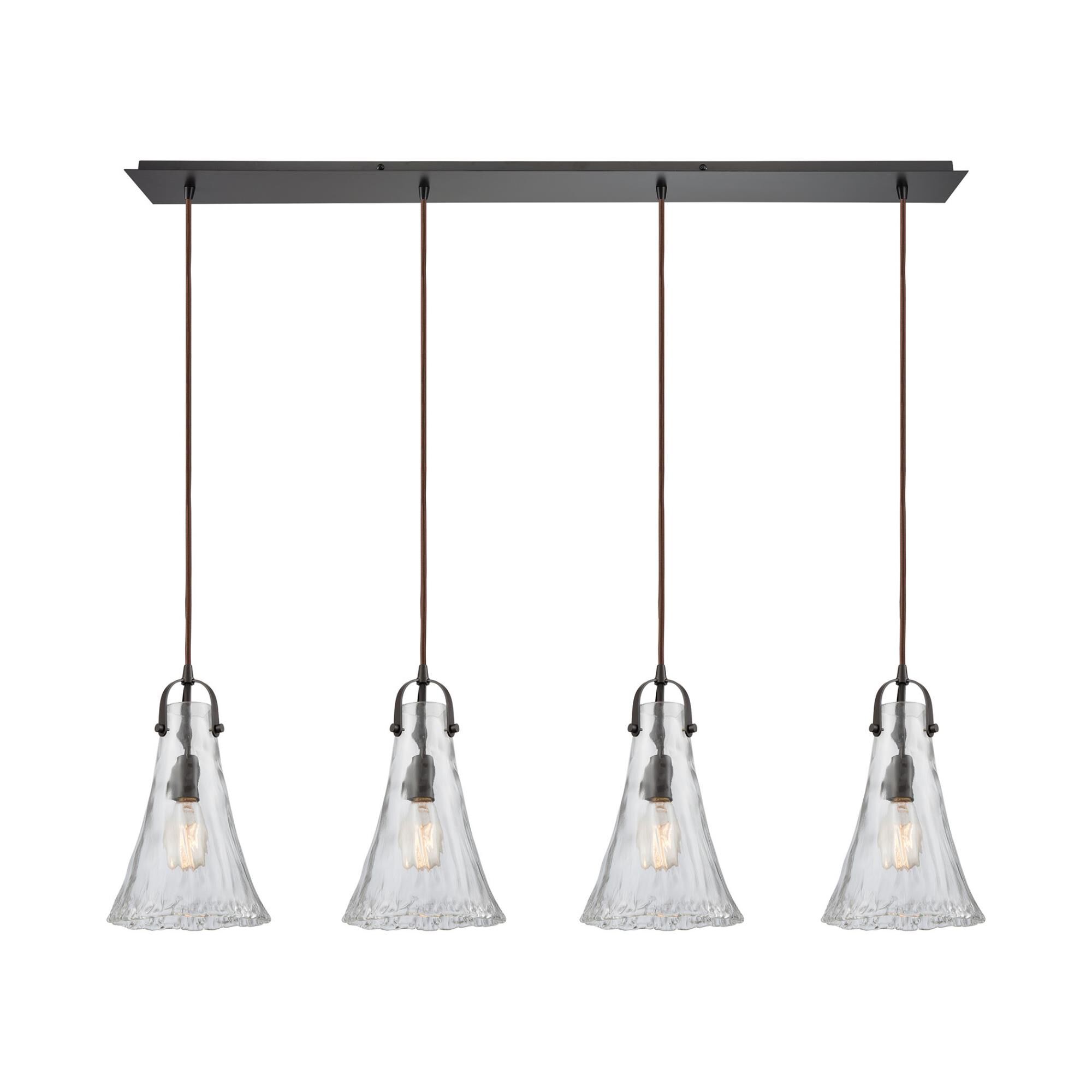 Shown in Oil Rubbed Bronze finish and Clear Hand-Formed glass