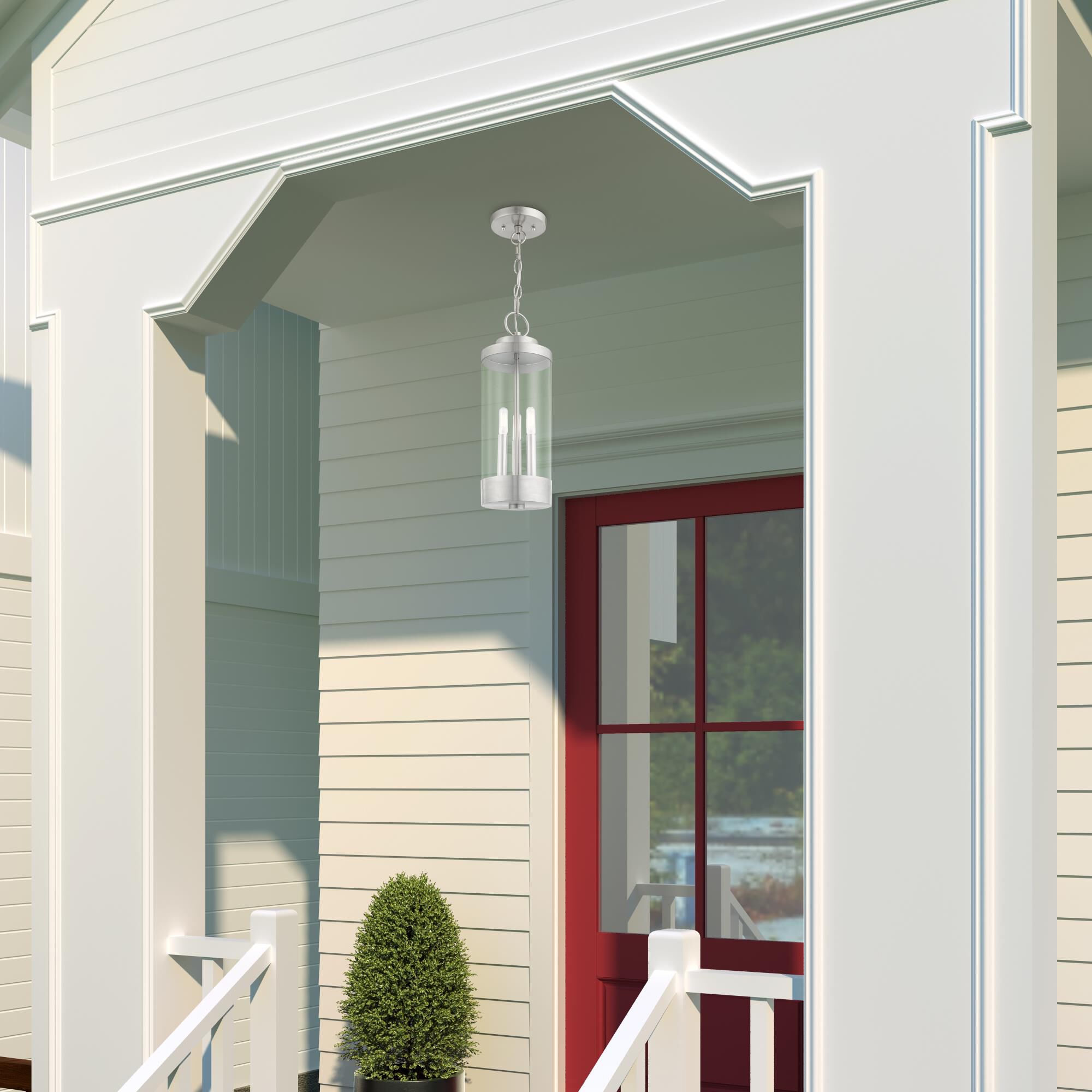 Hillcrest 20 Inch Tall 3 Light Outdoor Hanging Lantern by Livex Lighting