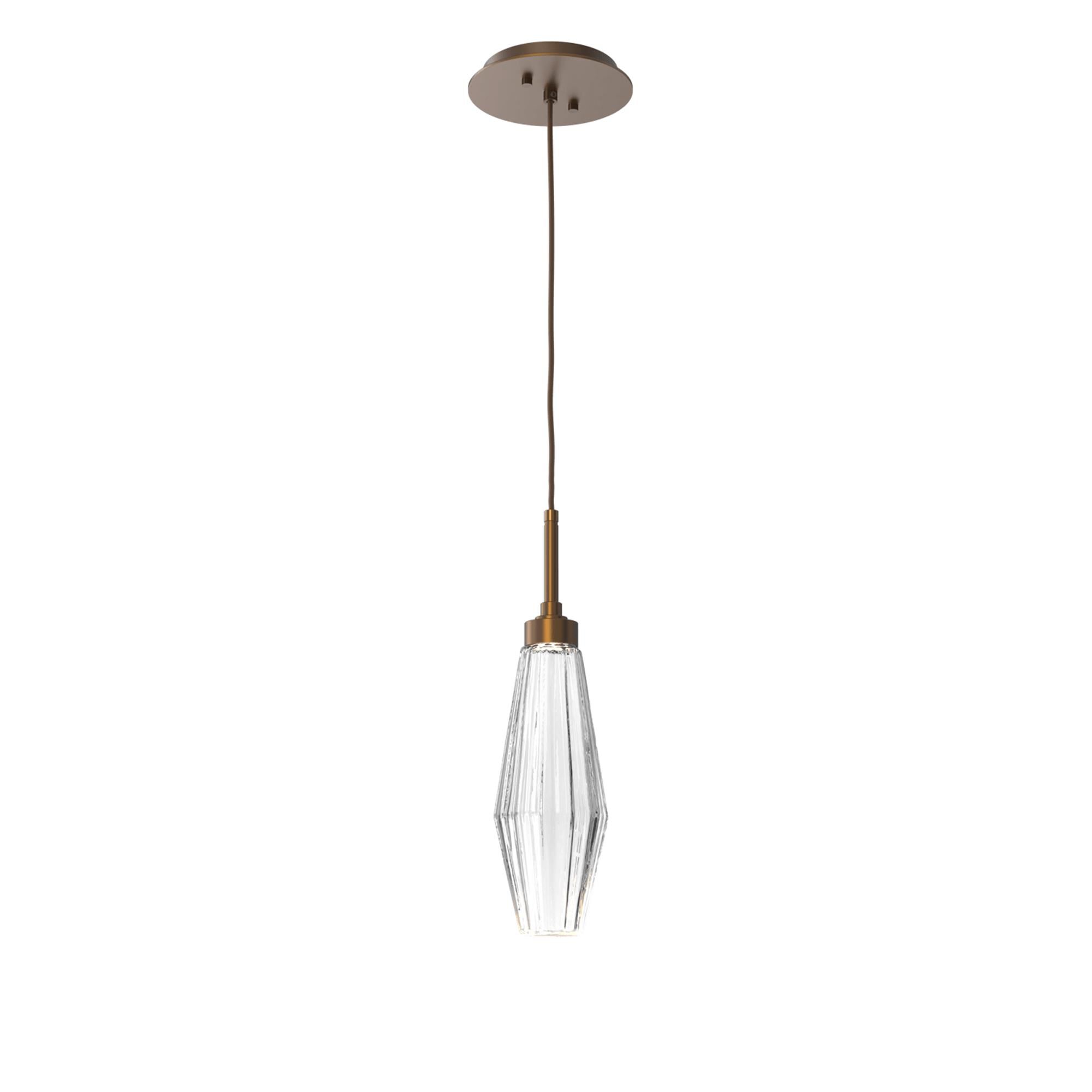 Shown in Flat Bronze finish and Optic Rib Clear glass