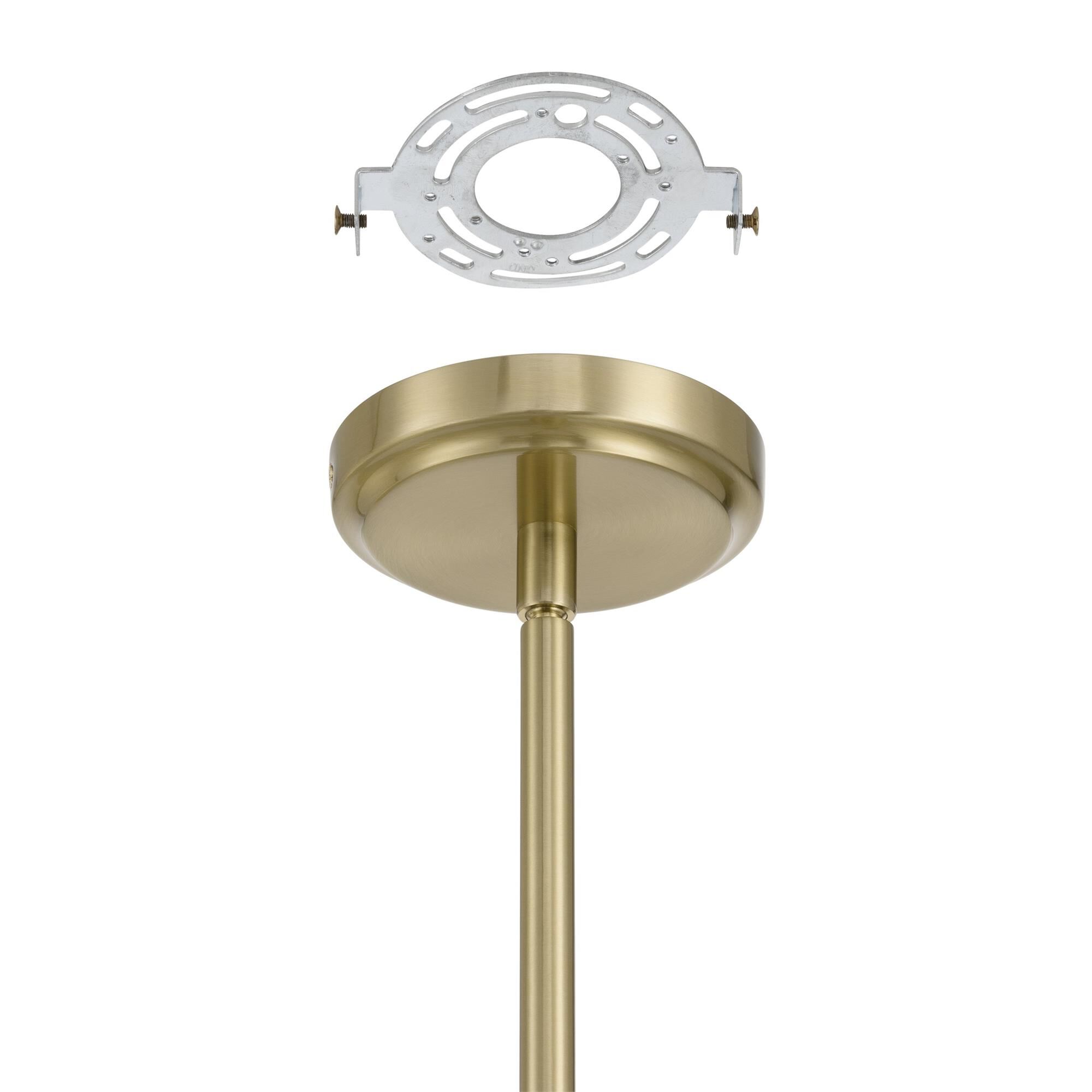 Shown in Brass finish and Opal glass
