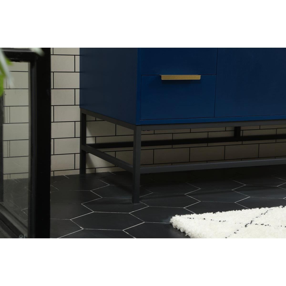 Shown in Blue finish and Without Backsplash accent