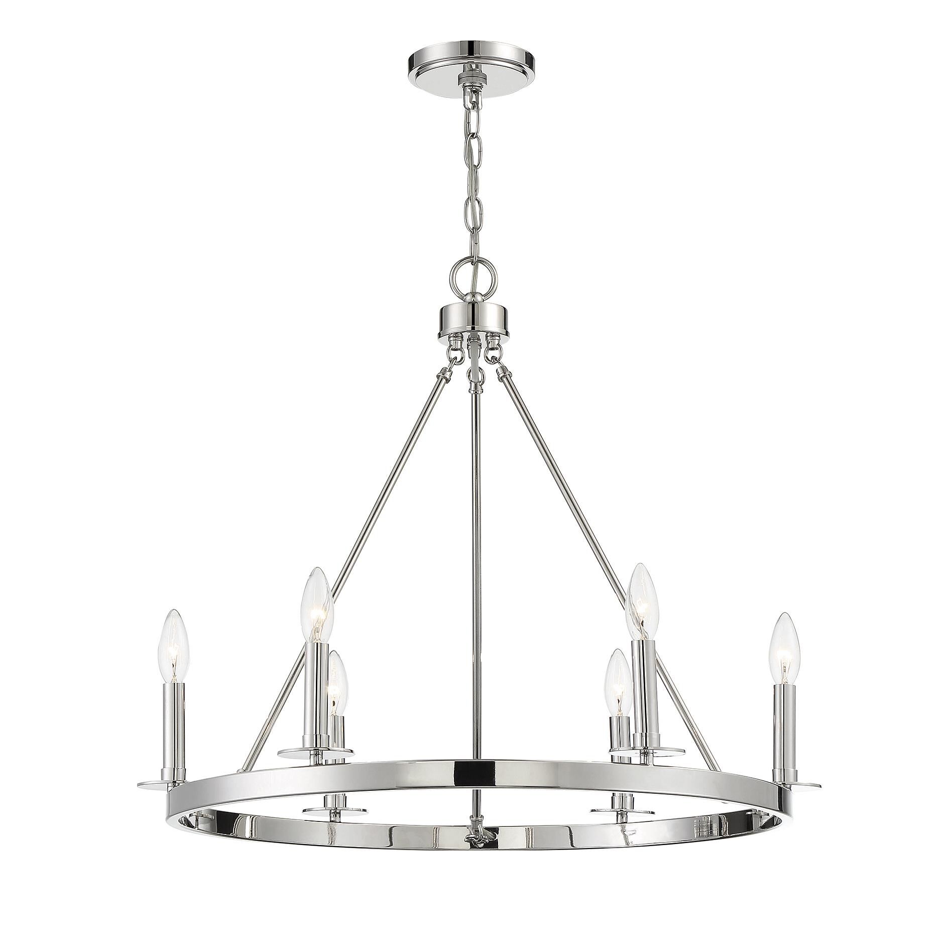 26 Inch 6 Light LED Chandelier by Meridian Lighting