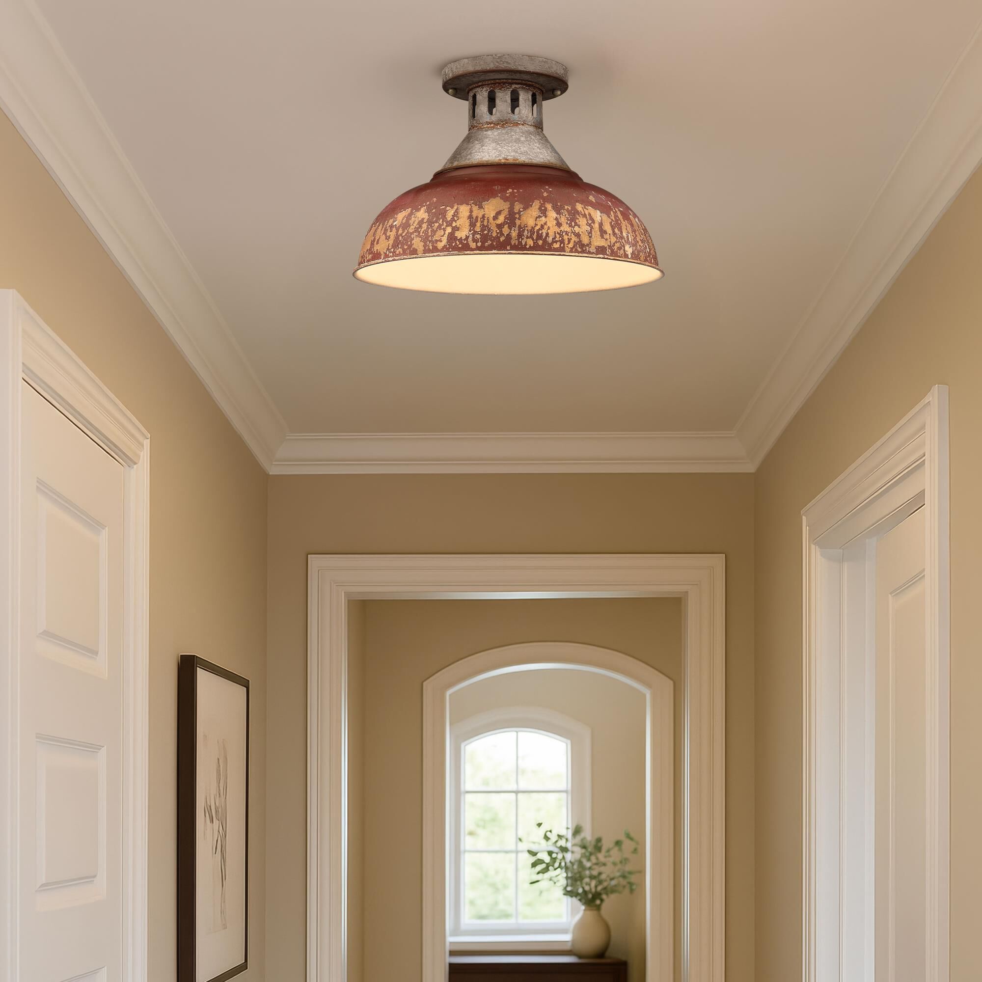 Kinsley 14 Inch 1 Light Semi Flush Mount by Golden Lighting