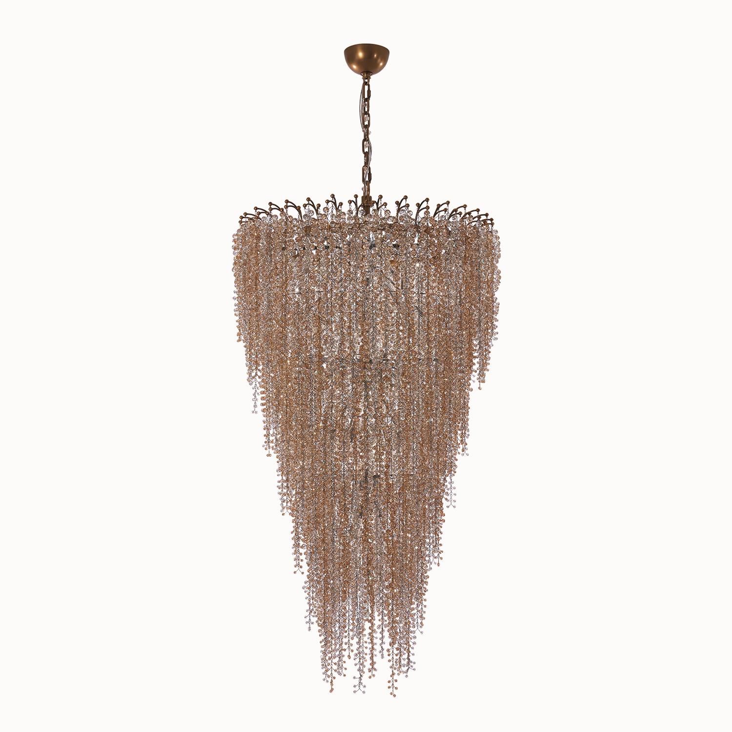 Shown in True Brass finish and Champagne Gold and Clear crystal