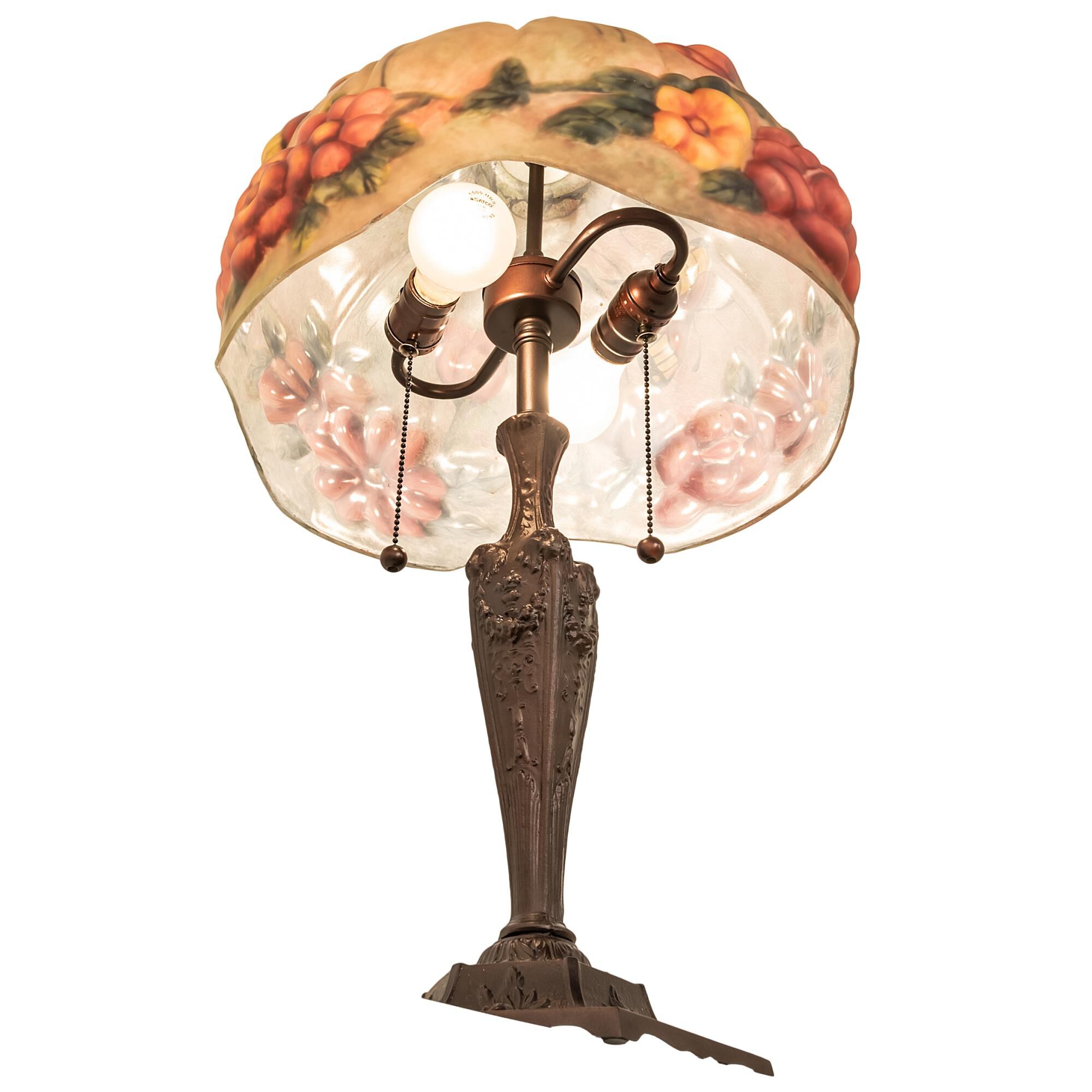 Shown in Mahogany Bronze finish and Ruby;Coral;Sunflower;Green;Beige glass