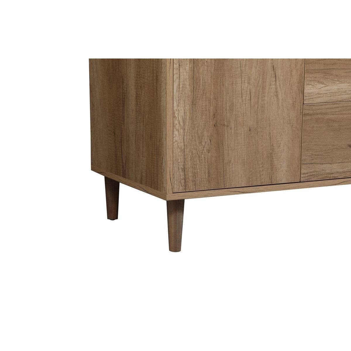 Shown in Natural Oak finish and With Backsplash accent