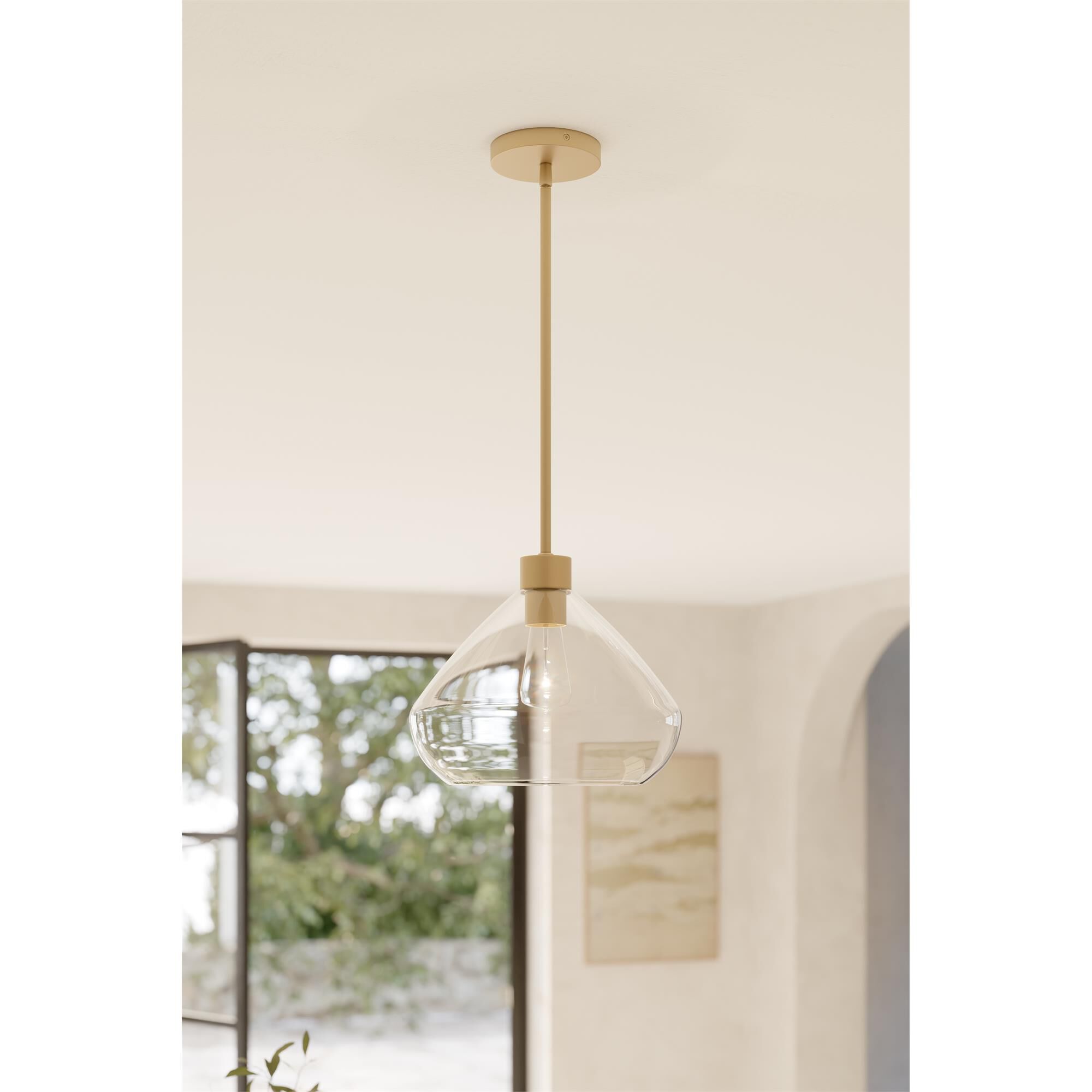 Shown in Legacy Brass finish and Clear glass