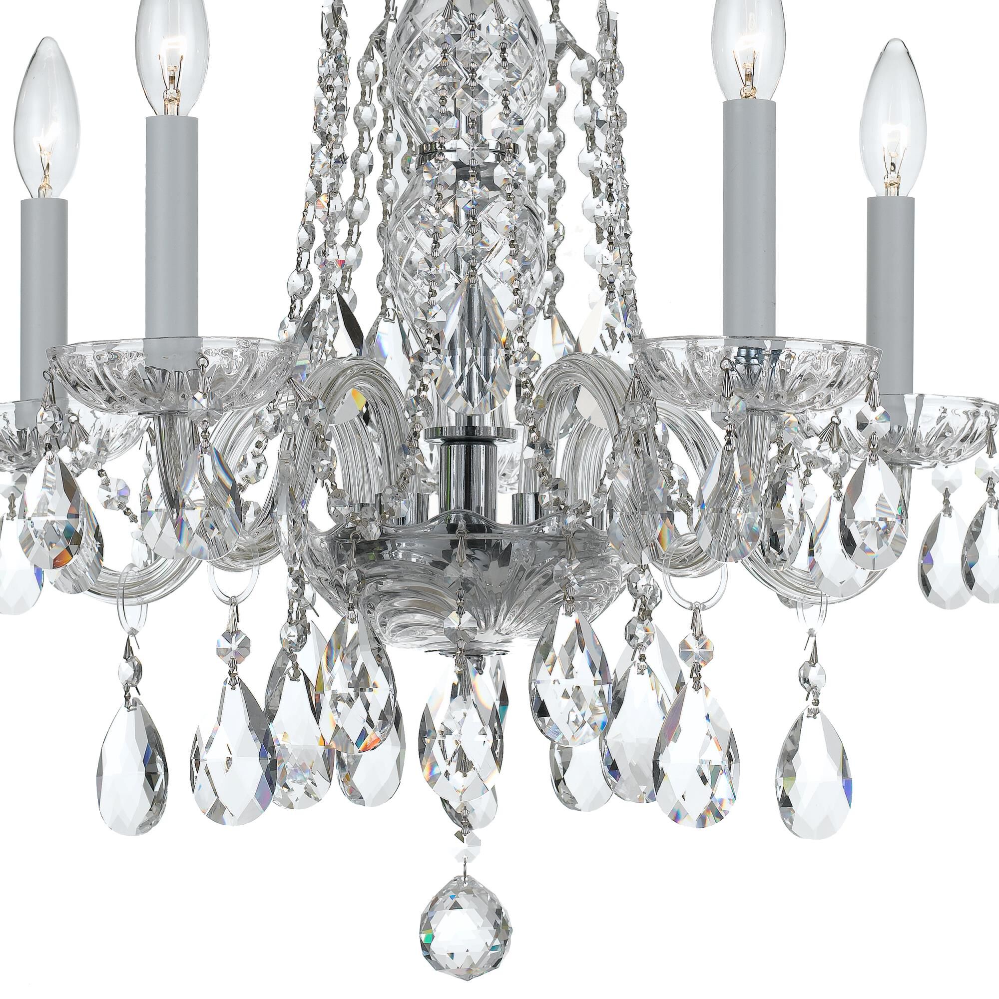 Traditional Crystal 18 Inch 5 Light Mini Chandelier by Crystorama