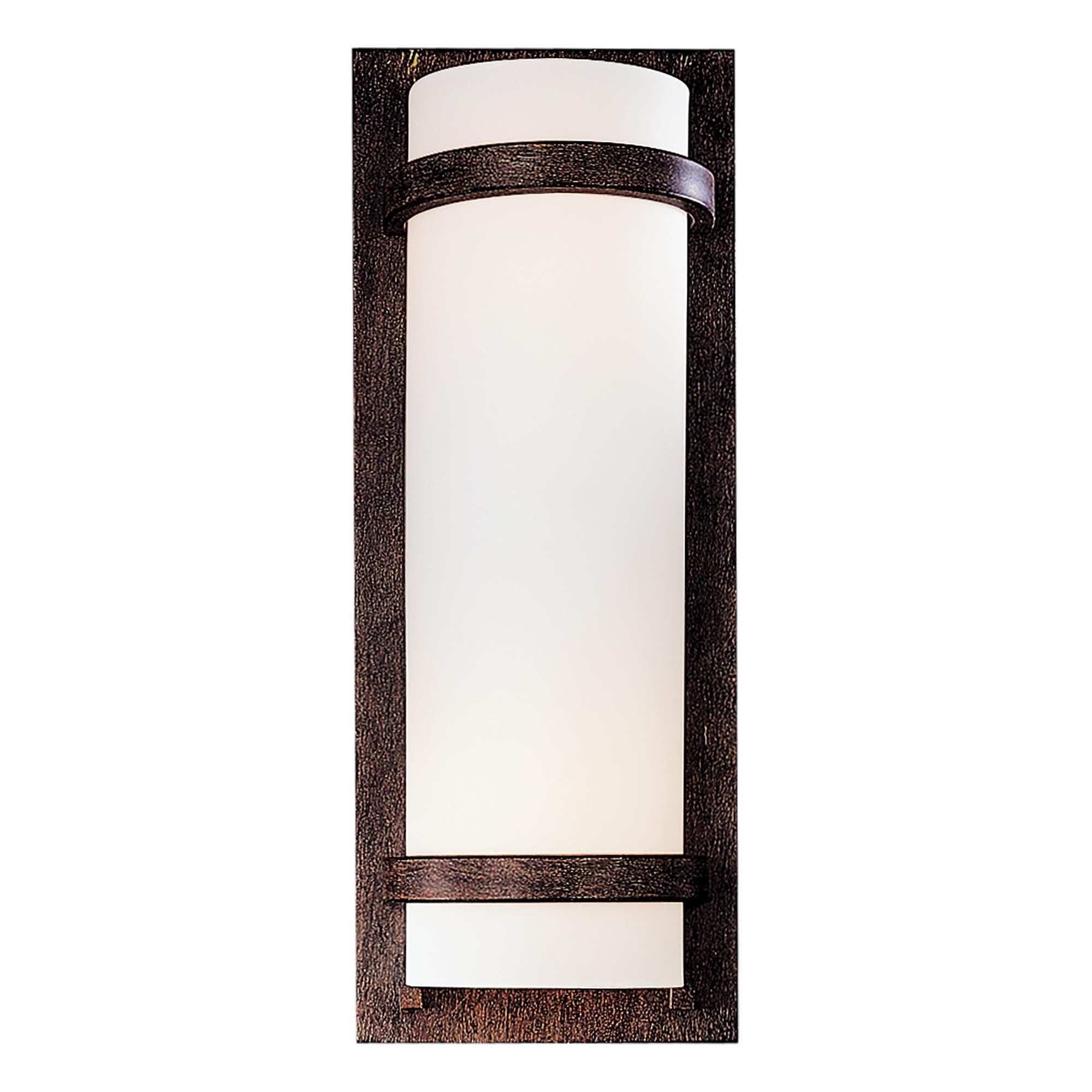 Shown in Iron Oxide finish and Etched White glass