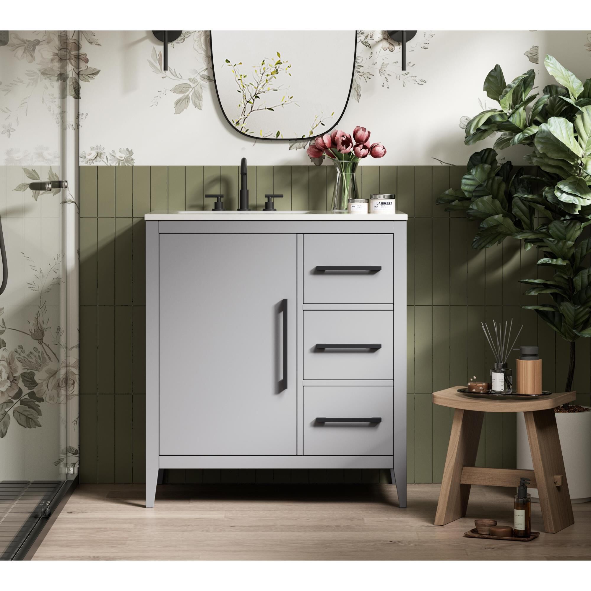 Shown in Grey finish