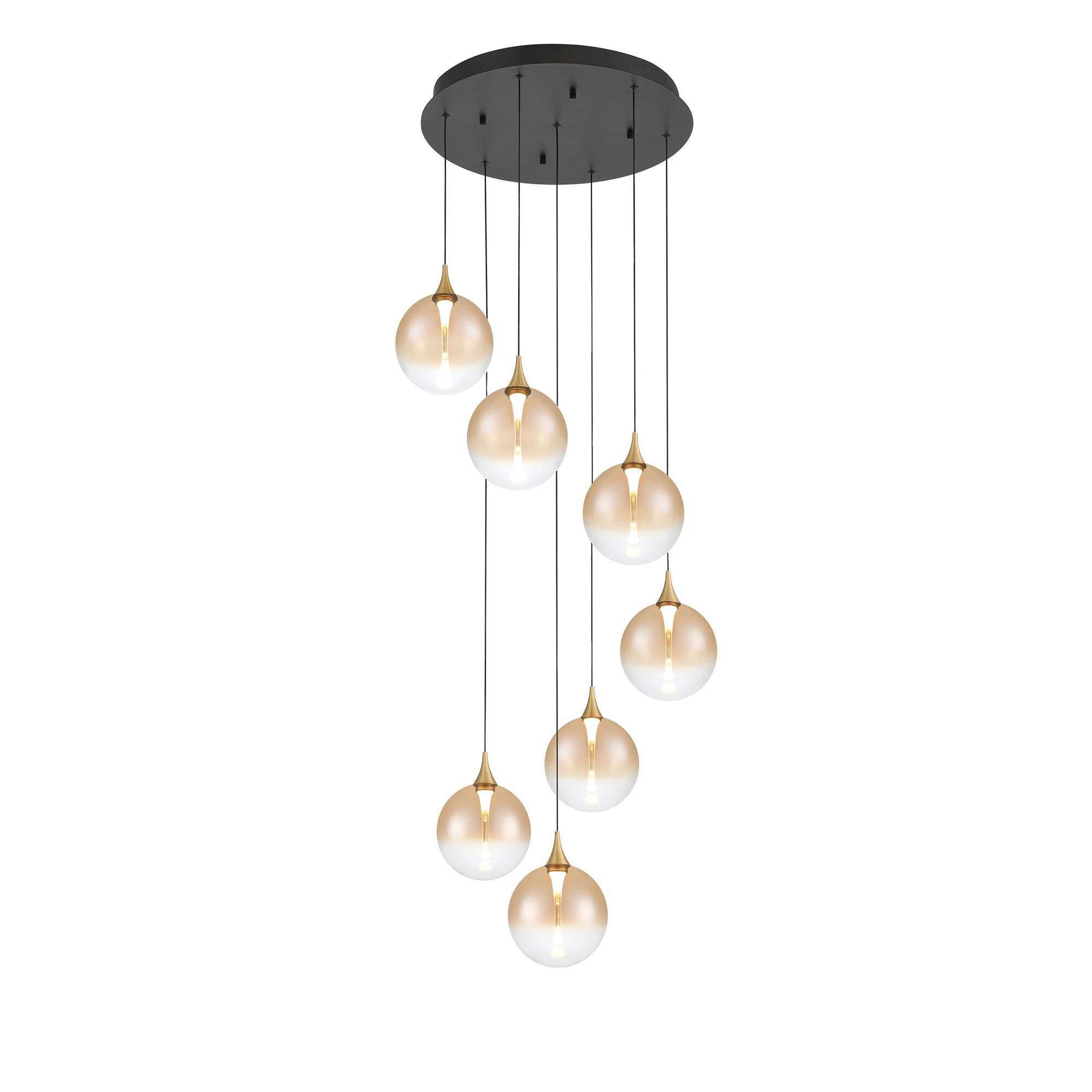 Shown in Gold finish and Amber glass