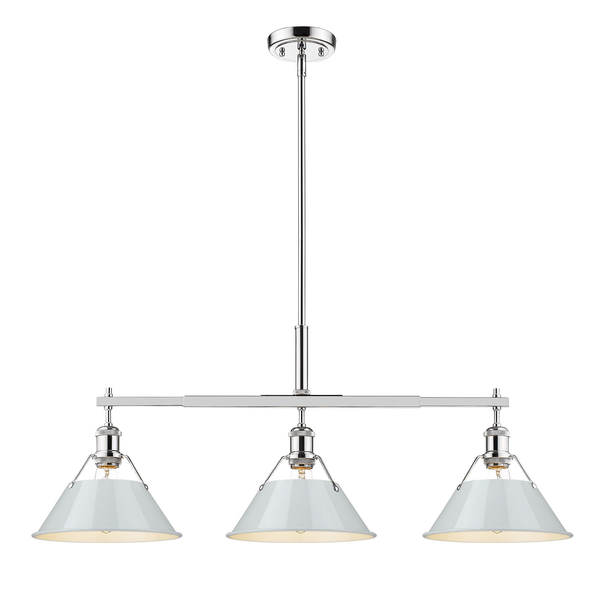 Shown in Chrome finish and Without Glass glass and Dusky Blue shade