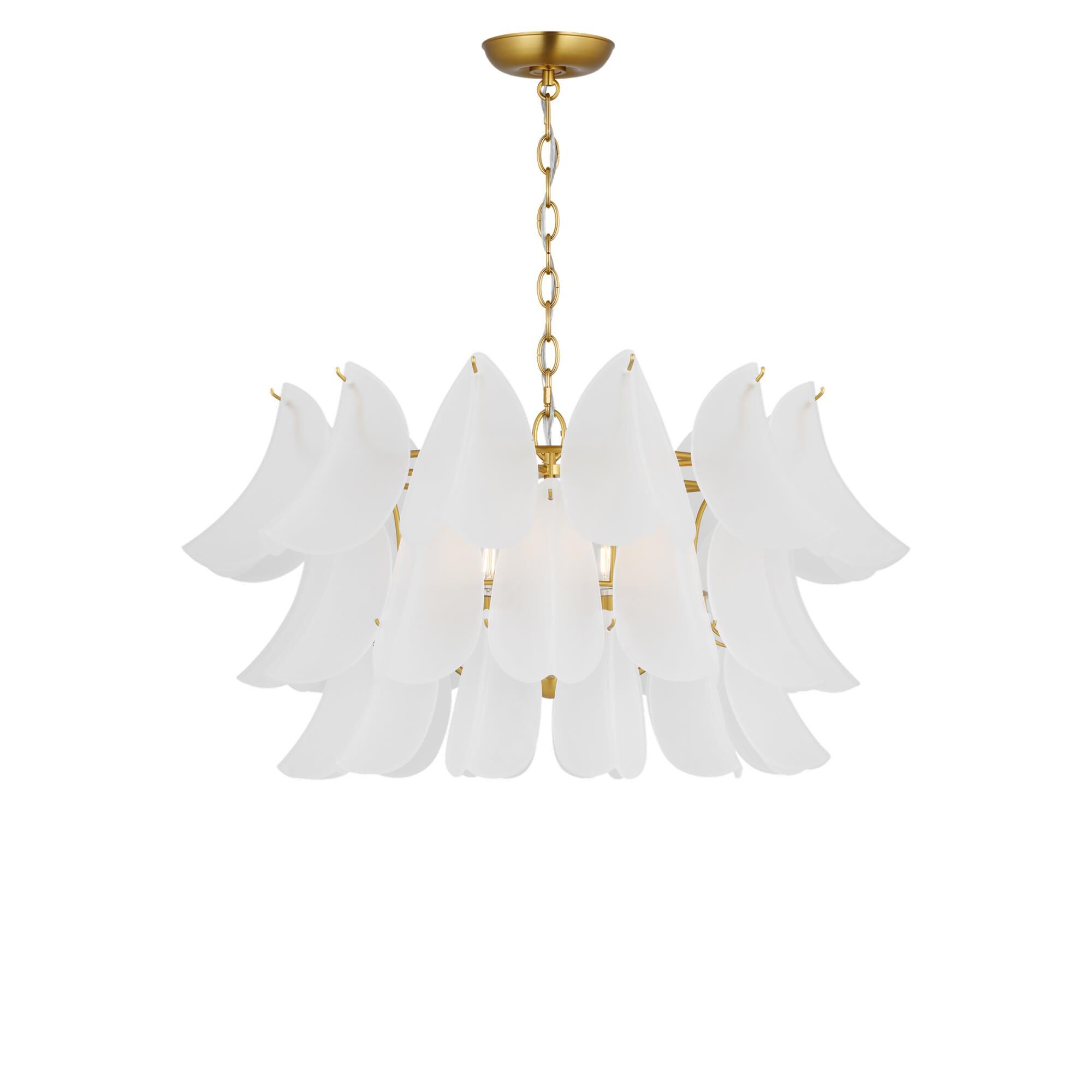 Shown in Burnished Brass finish and Etched glass