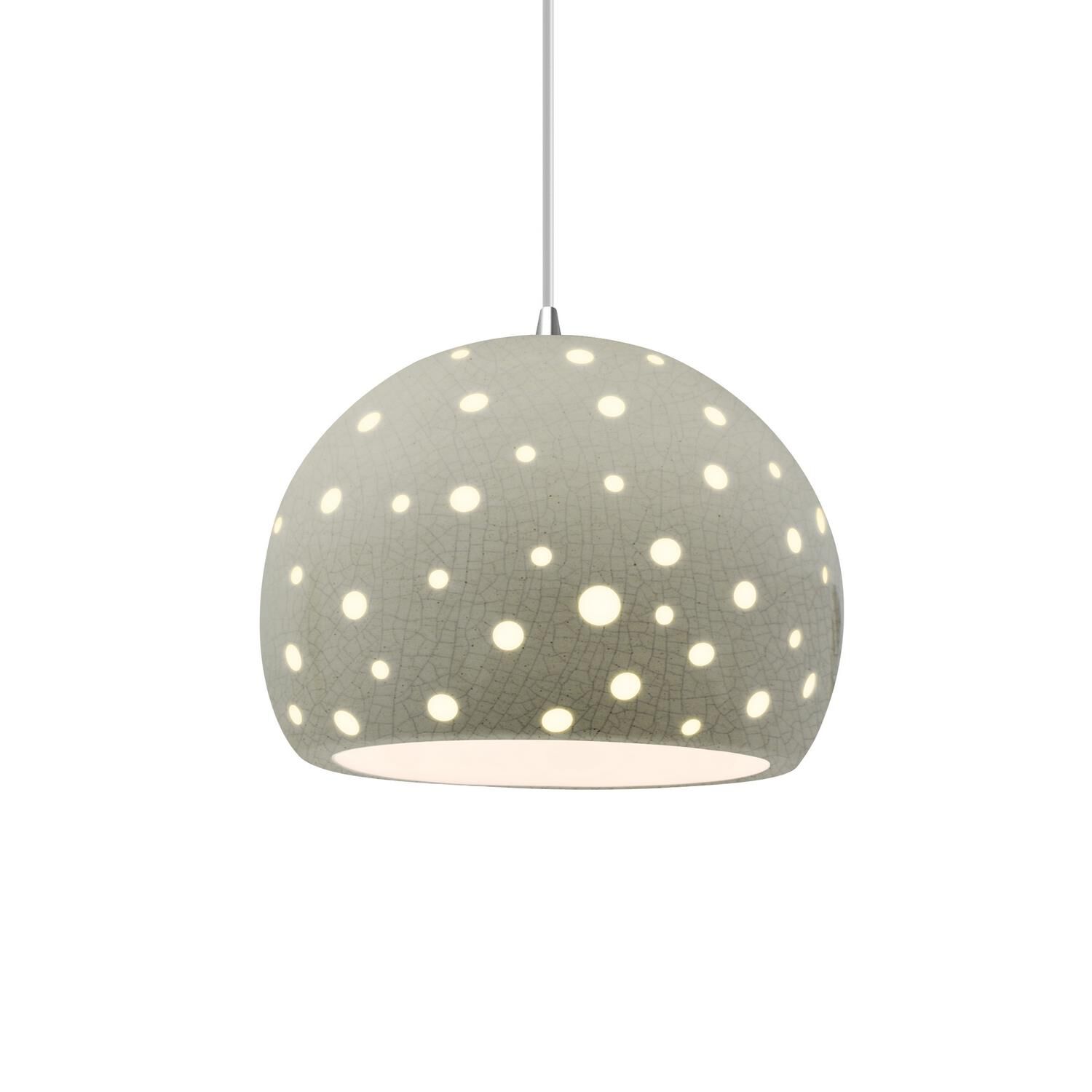 Perforated Globe 12 Inch Large Pendant by Justice Design Group