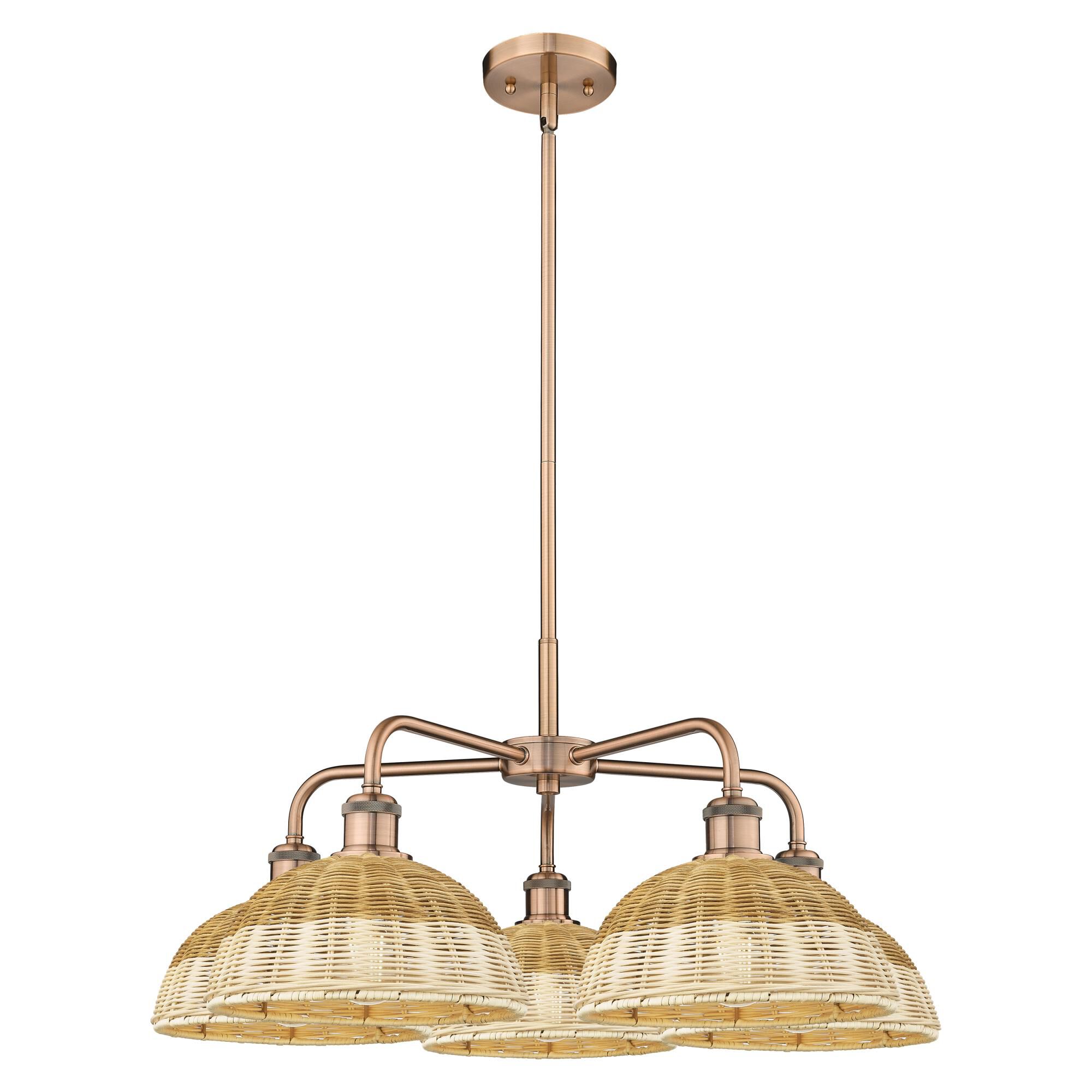 Shown in Antique Copper finish and Natural shade