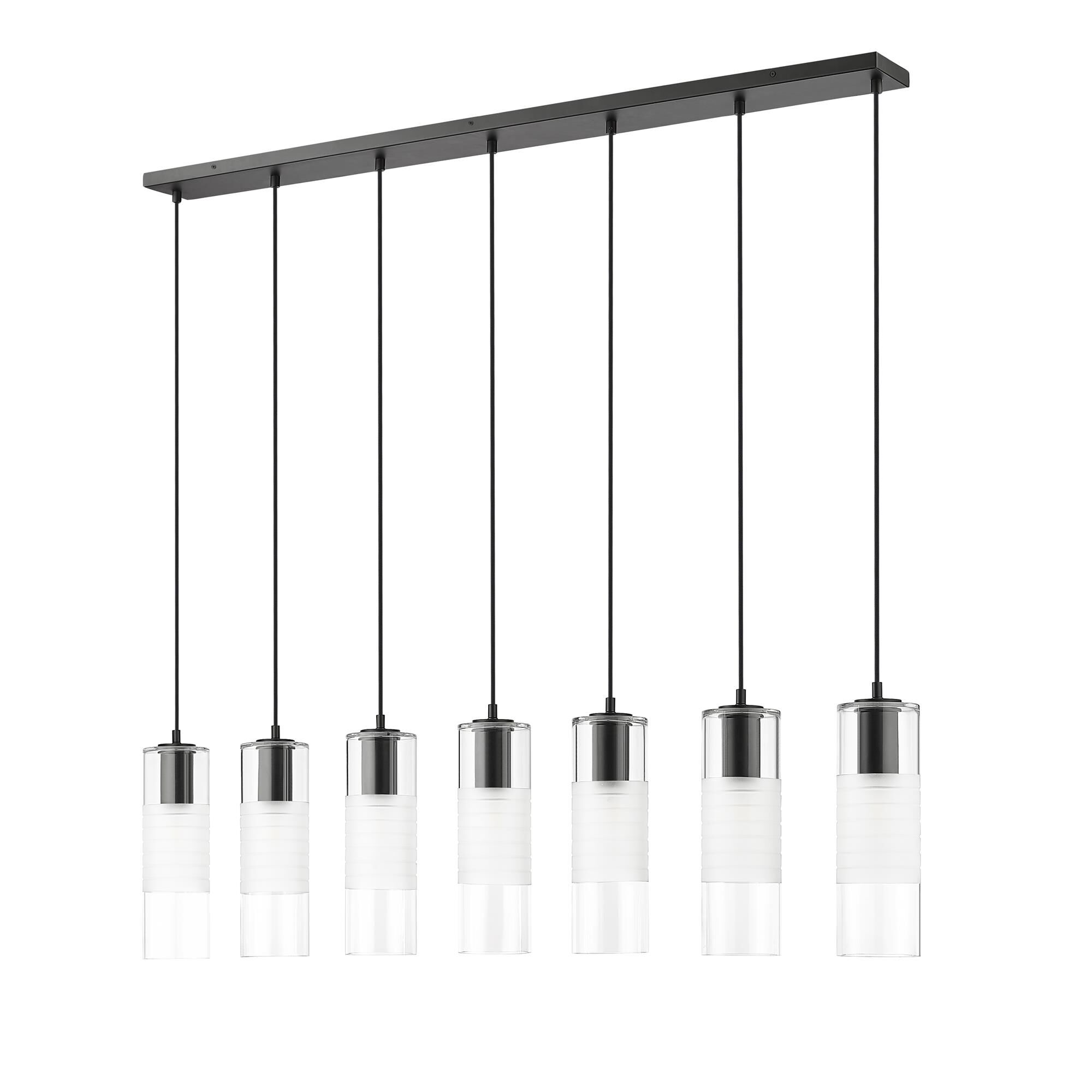 Shown in Matte Black finish and Clear and Frosted glass
