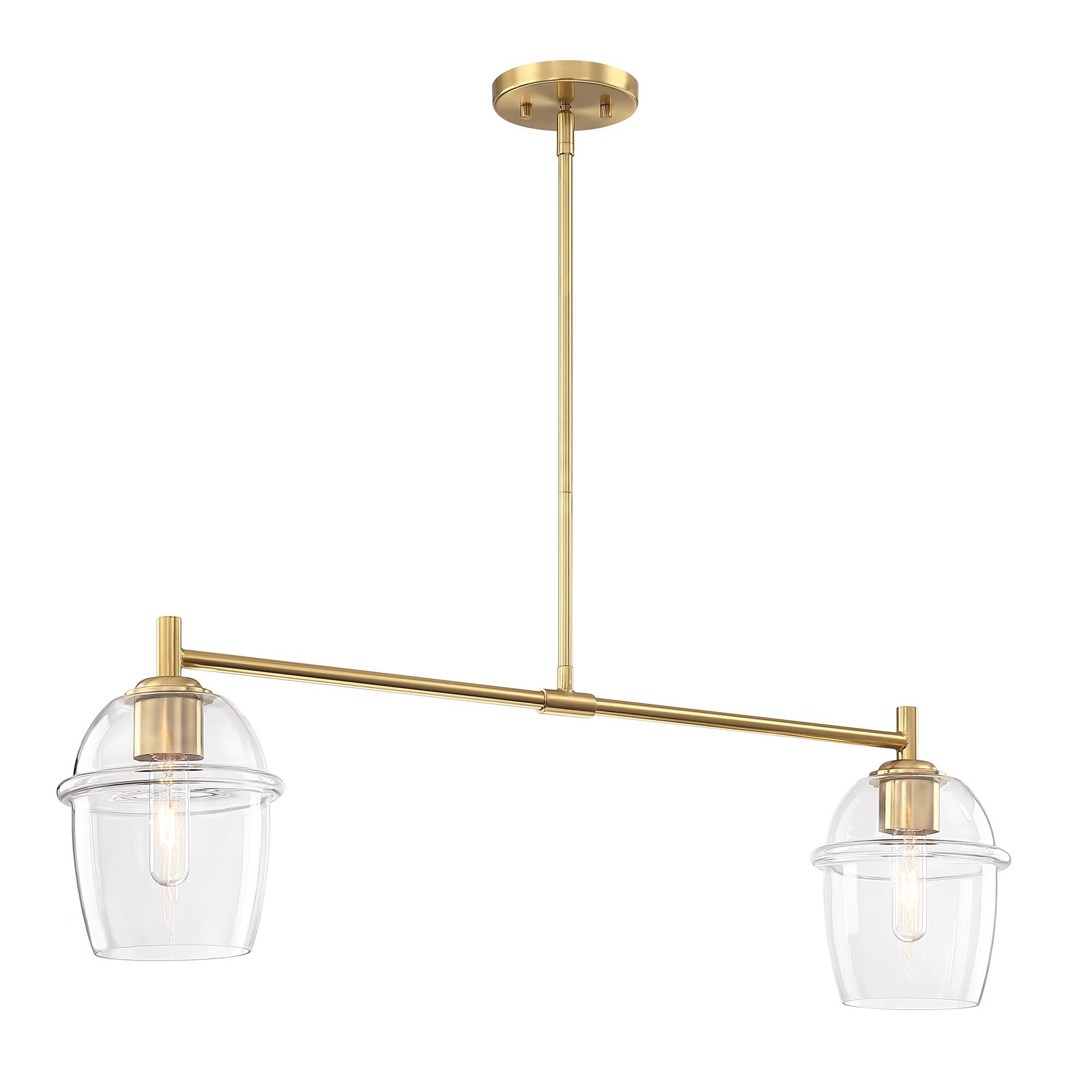 Shown in Brushed Gold finish and Clear glass