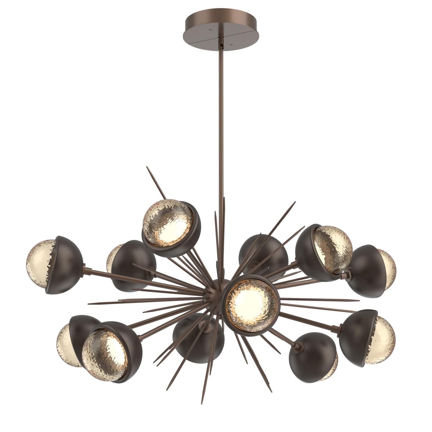 Shown in Burnished Bronze finish and Amber glass and Flat Bronze accent