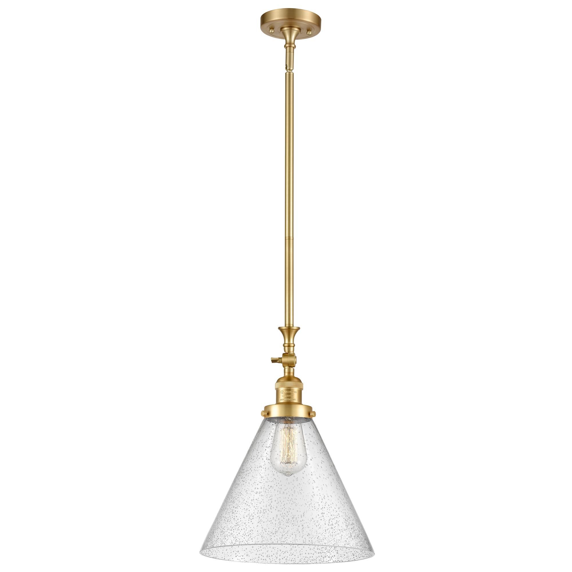 Shown in Satin Gold finish and Seedy X-Large Cone glass