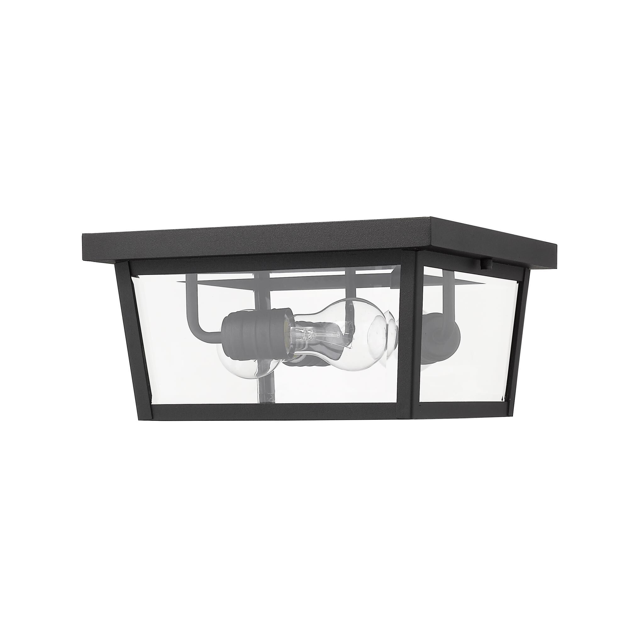 Shown in Black finish and Glass shade
