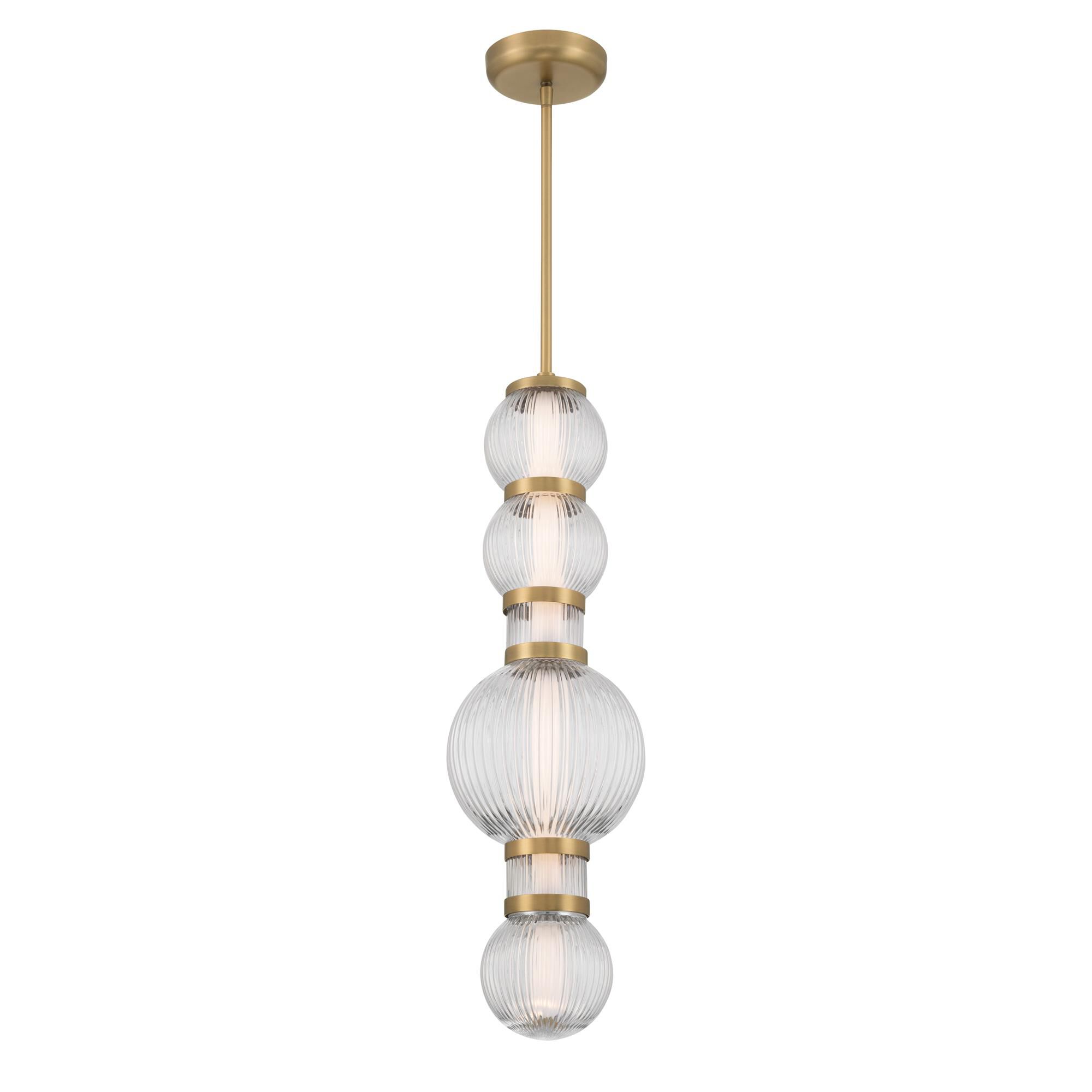 Shown in Legacy Brass finish and Clear Ribbed glass