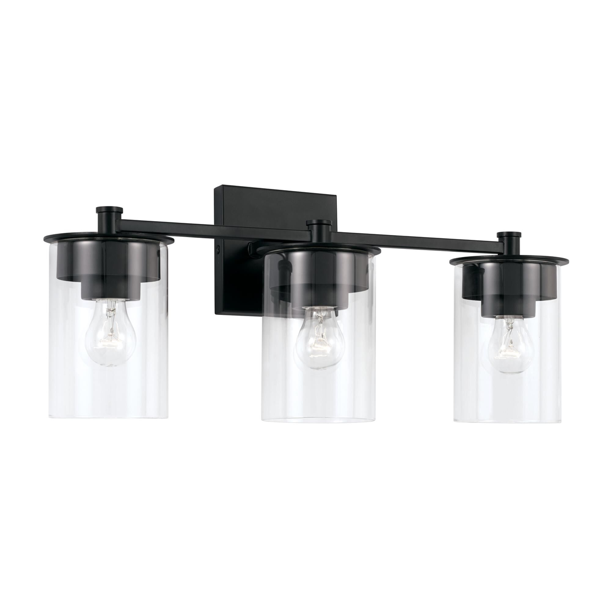 Shown in Matte Black finish and Clear glass