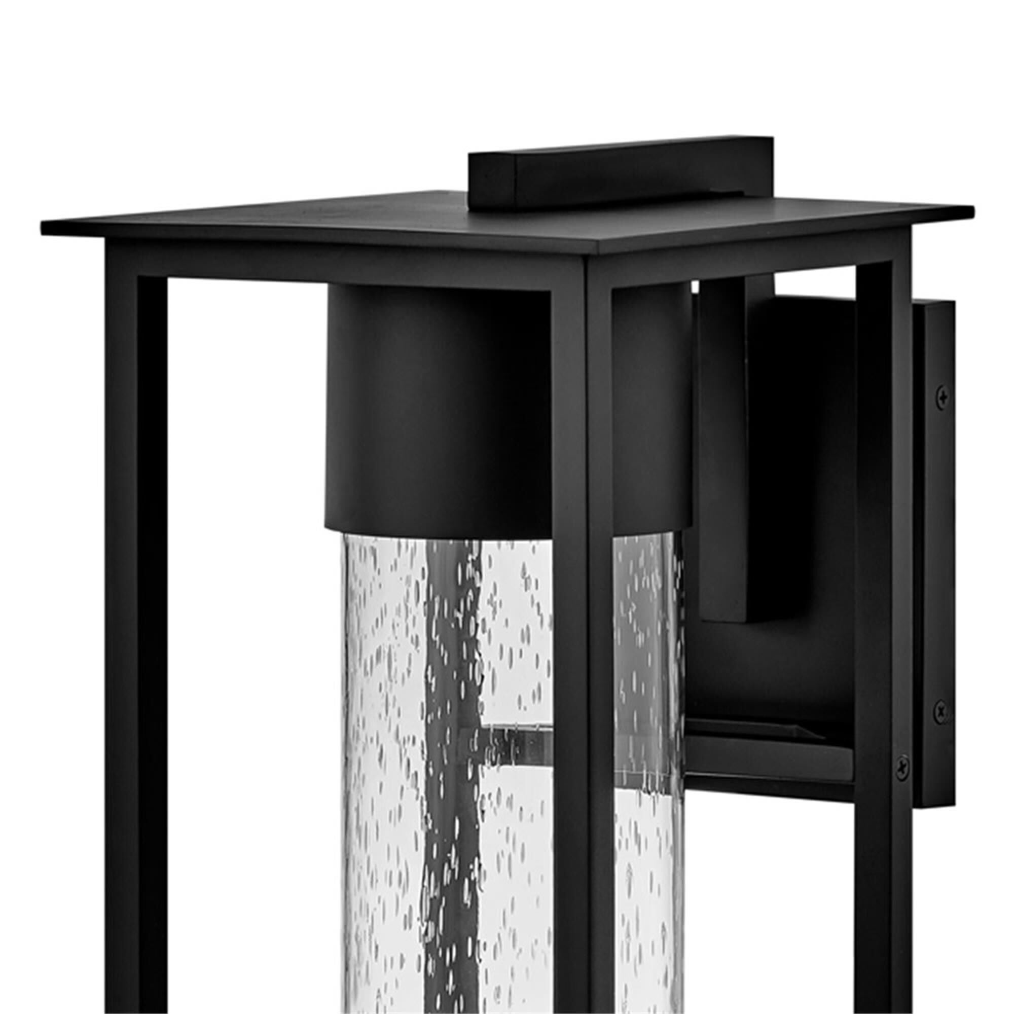 Shown in Black finish and Clear Seedy glass