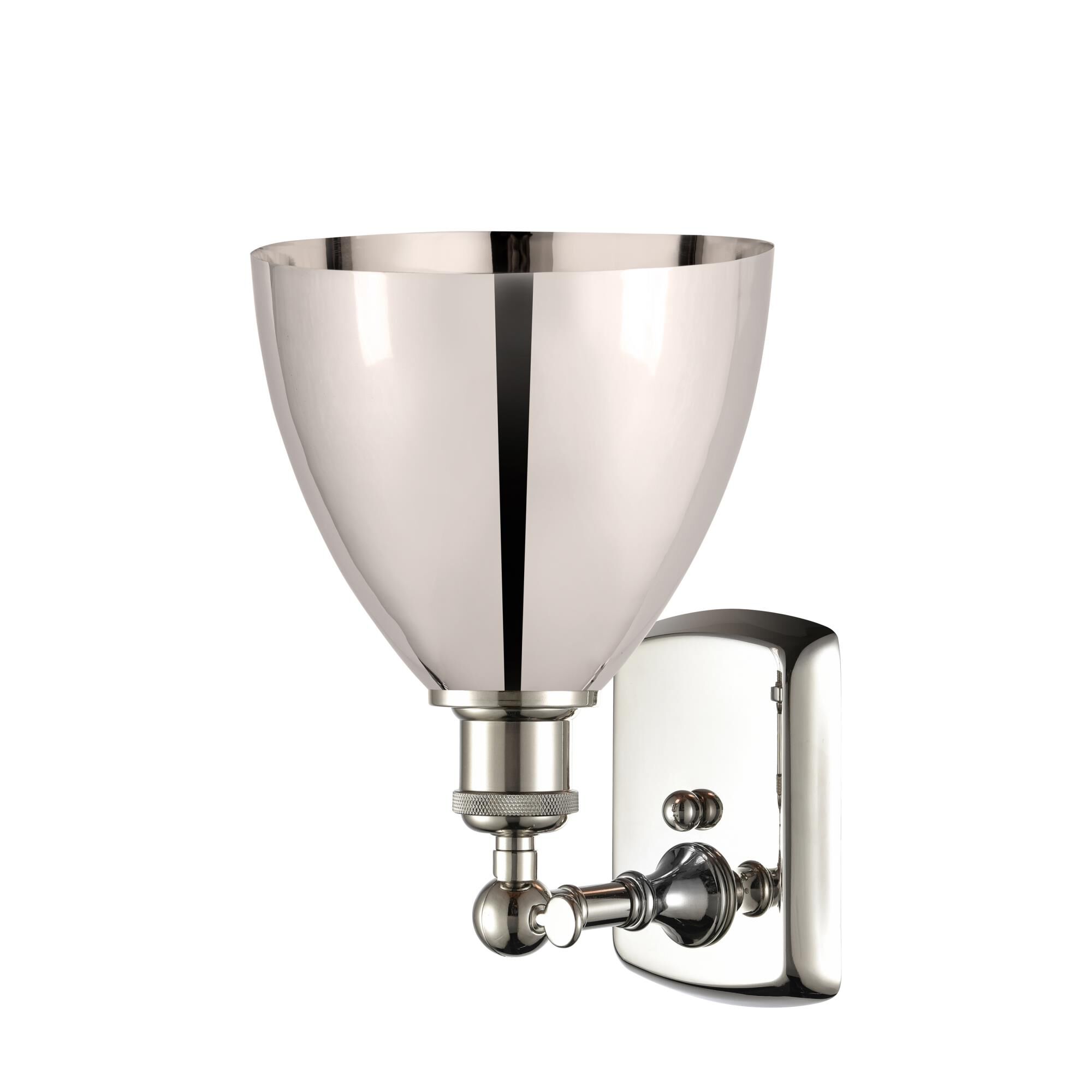 Shown in Polished Nickel finish and Polished Nickel Ballston Dome shade