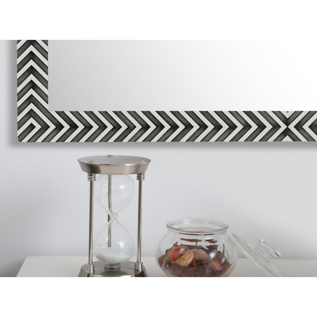 Rectangular mirror 48x30 inch in chevron Wall Mirror by Elegant Decor