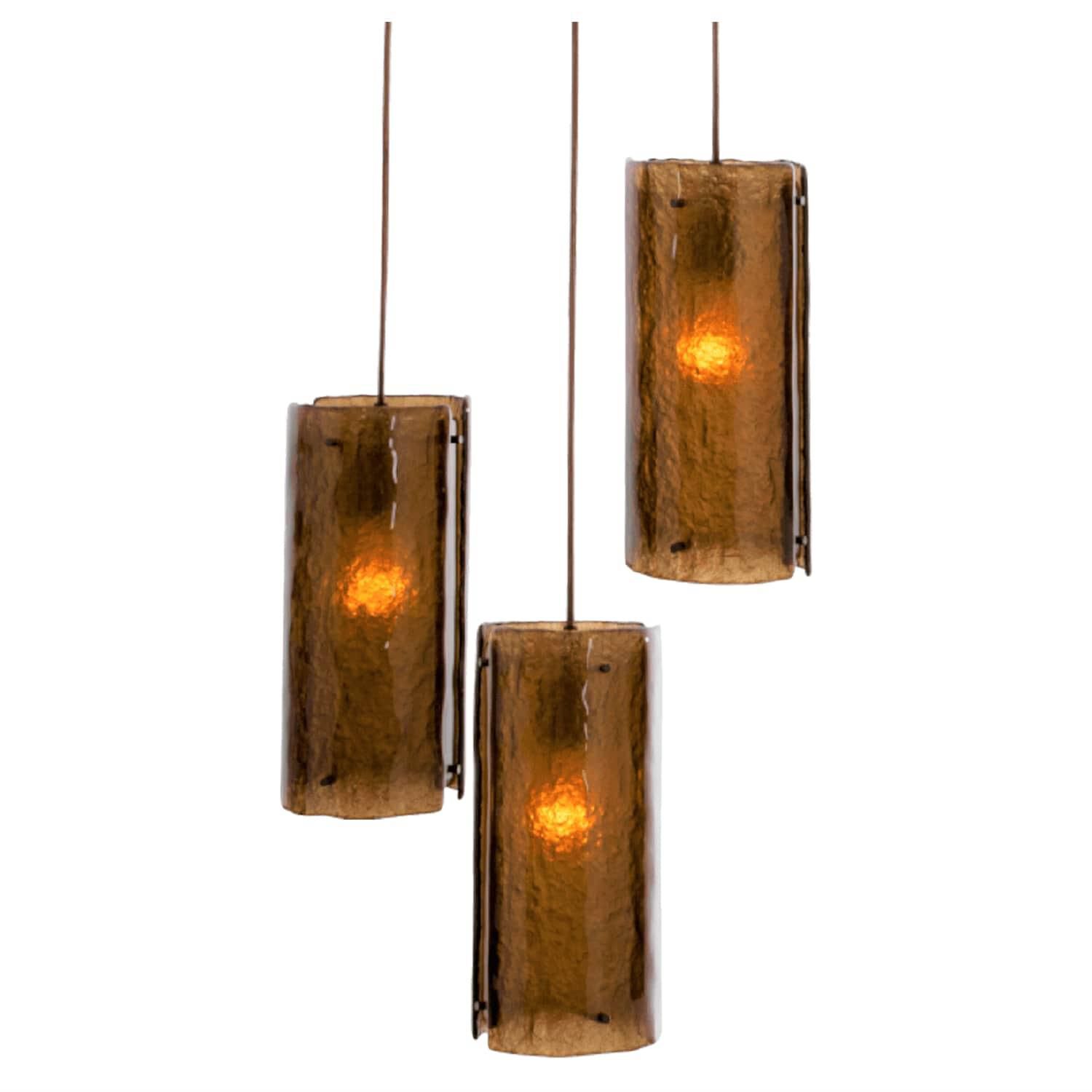 Textured Glass Multi Light Pendant by Hammerton Studio