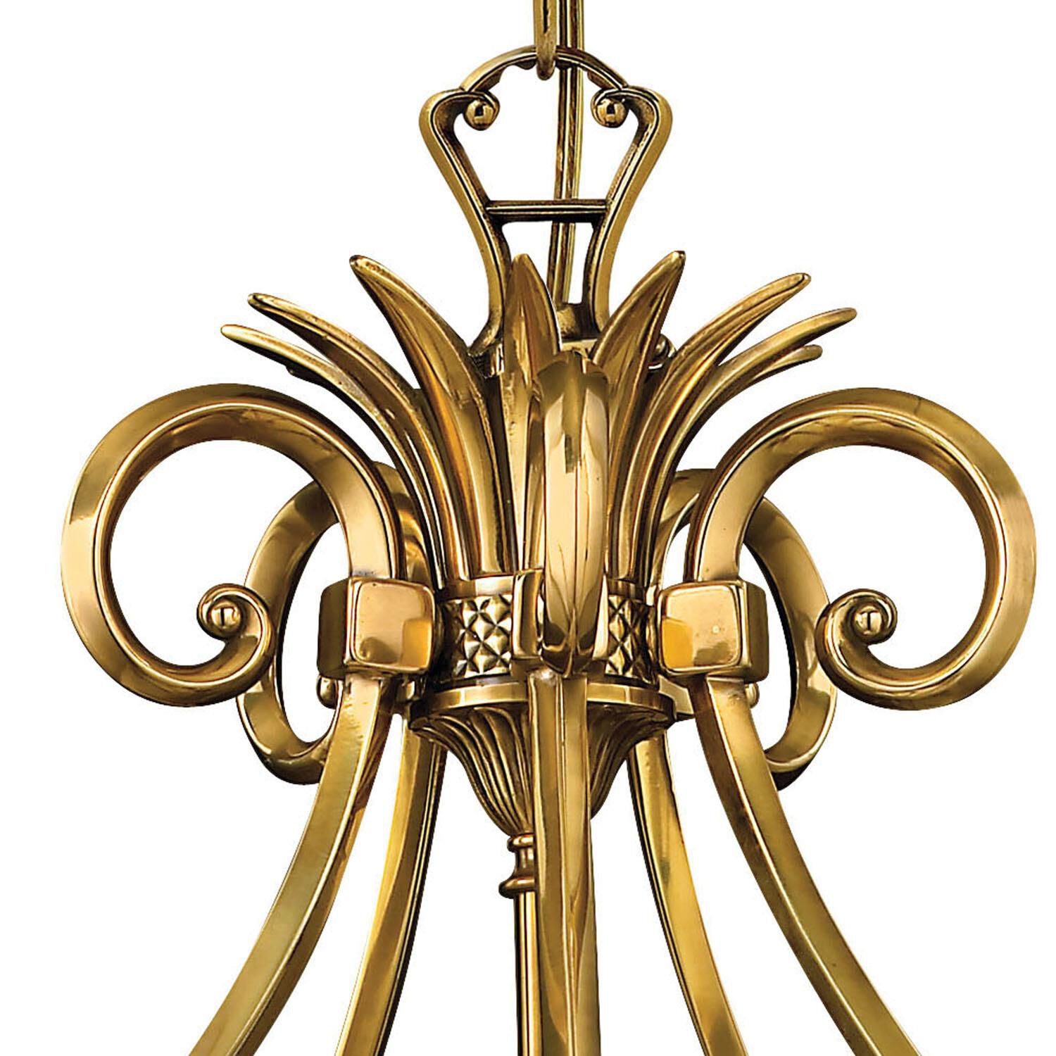 Shown in Burnished Brass finish and Clear Optic glass