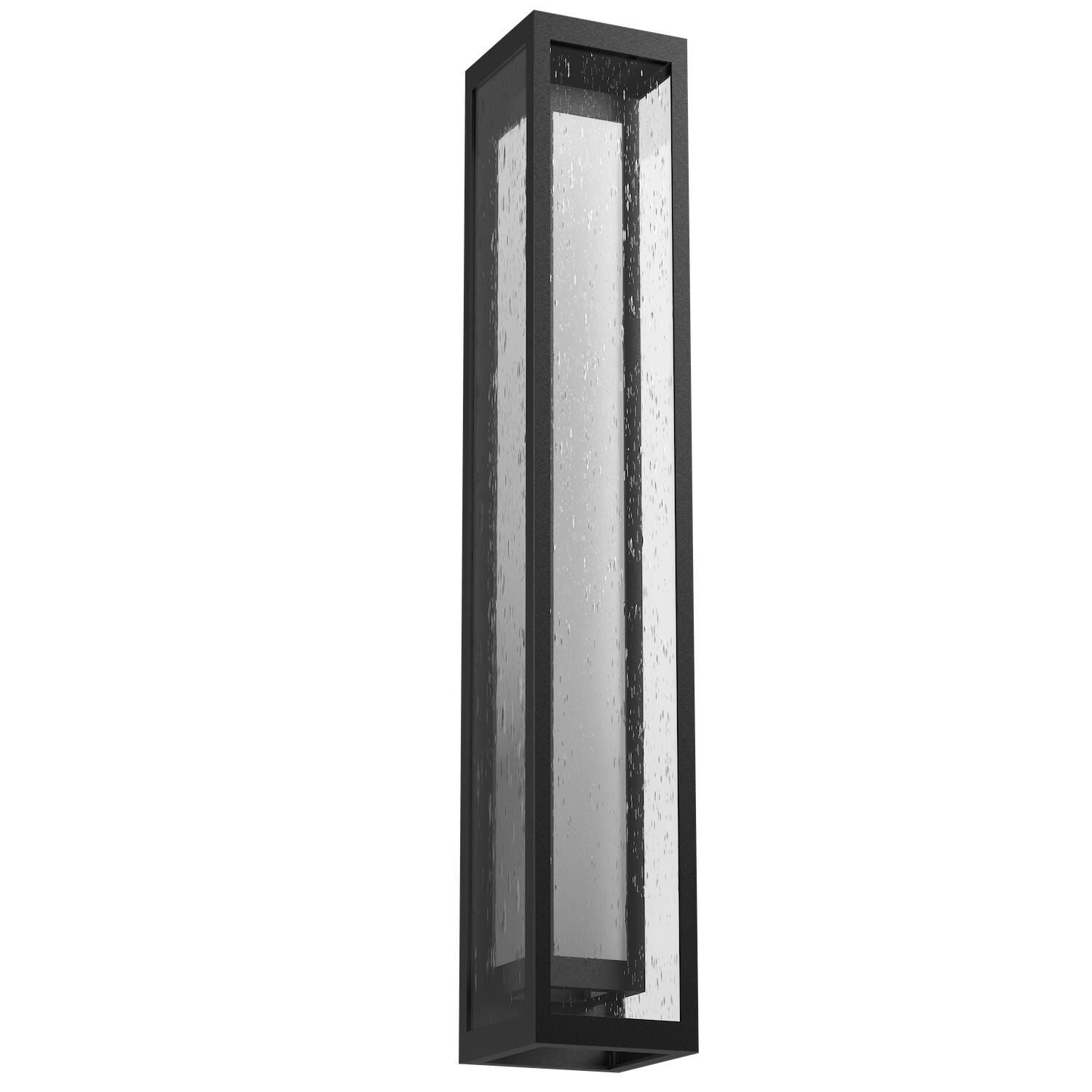 Shown in Textured Black finish and Clear Seeded and Frosted glass