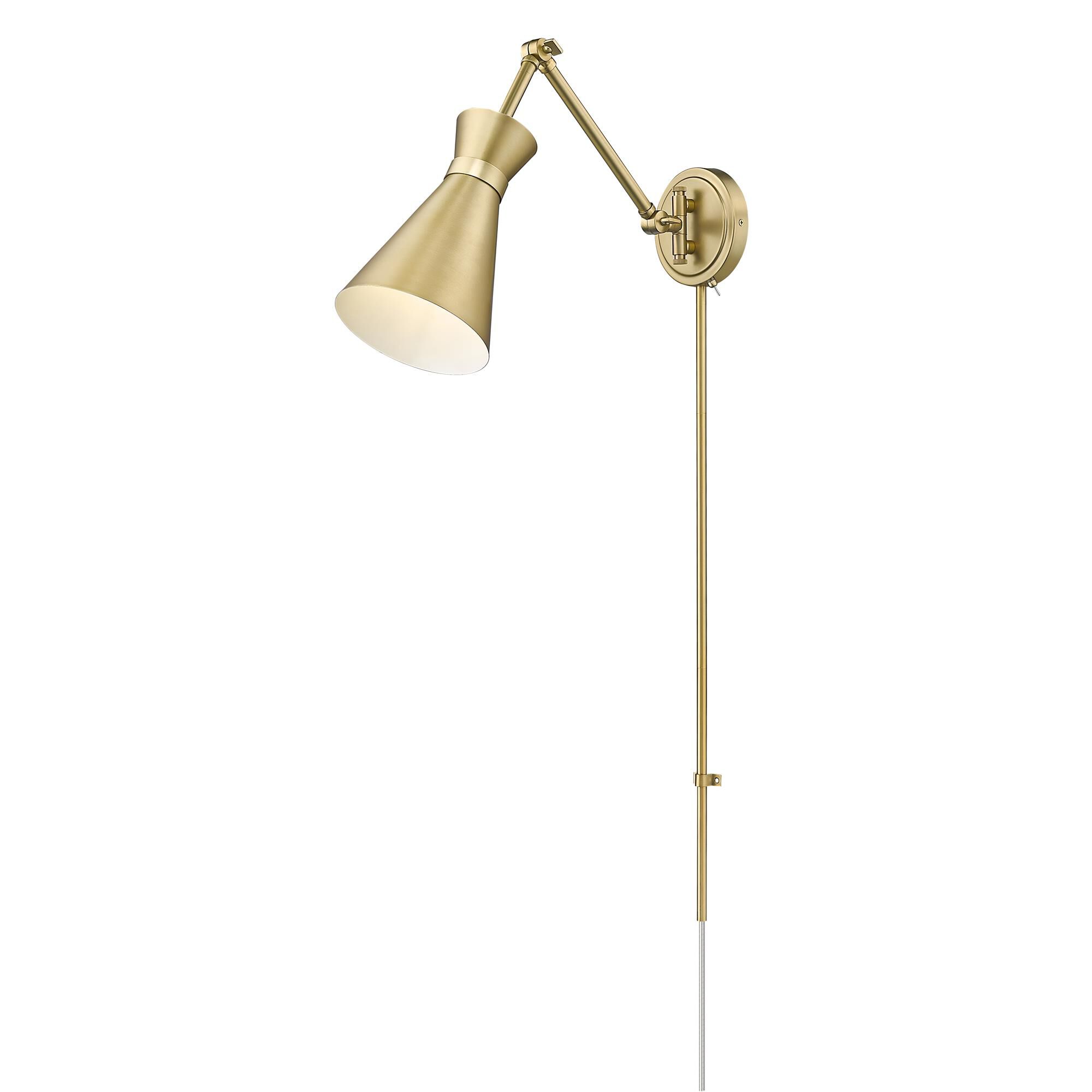 Shown in Modern Gold finish and Modern Gold glass and Modern Gold shade