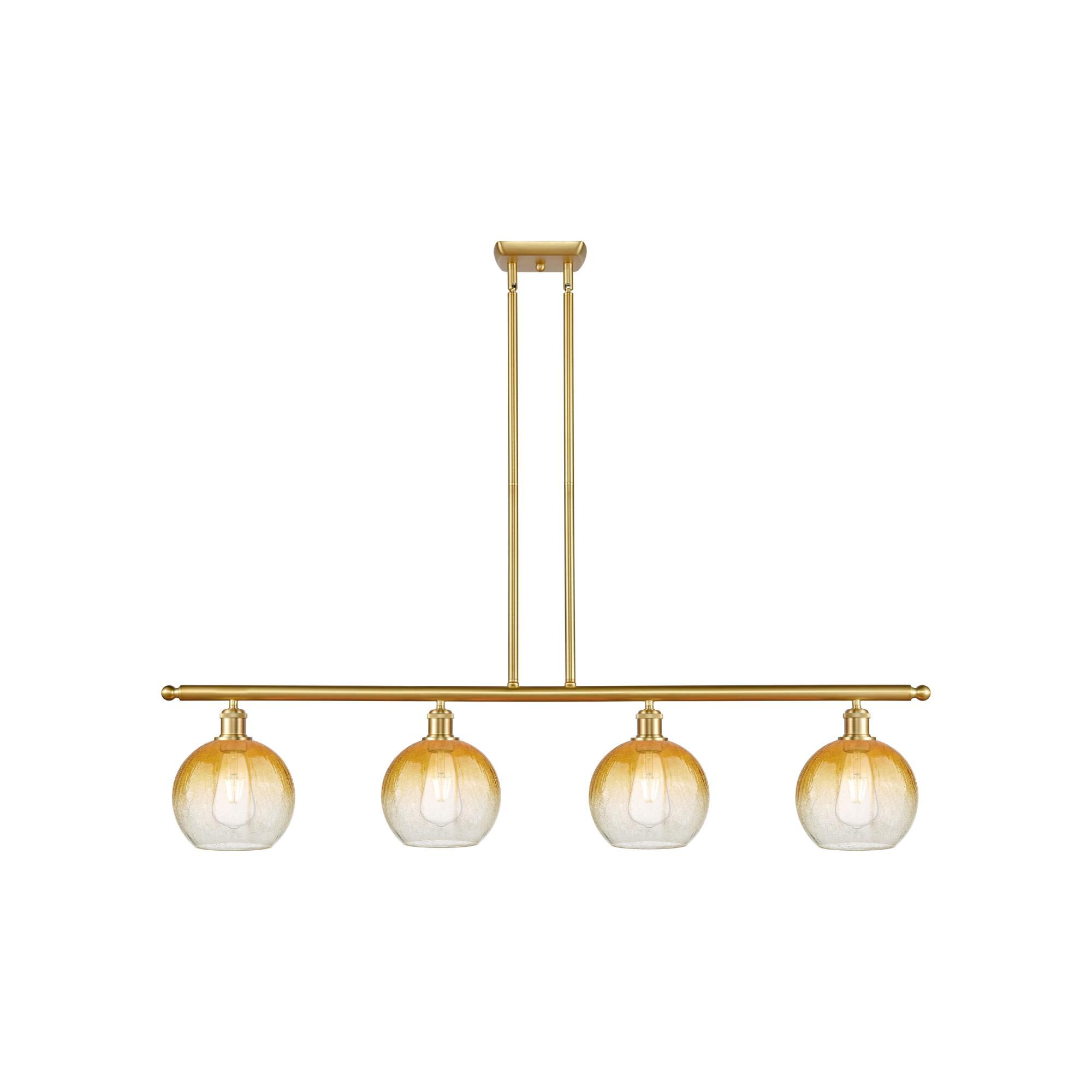 Shown in Satin Gold finish and Amber glass