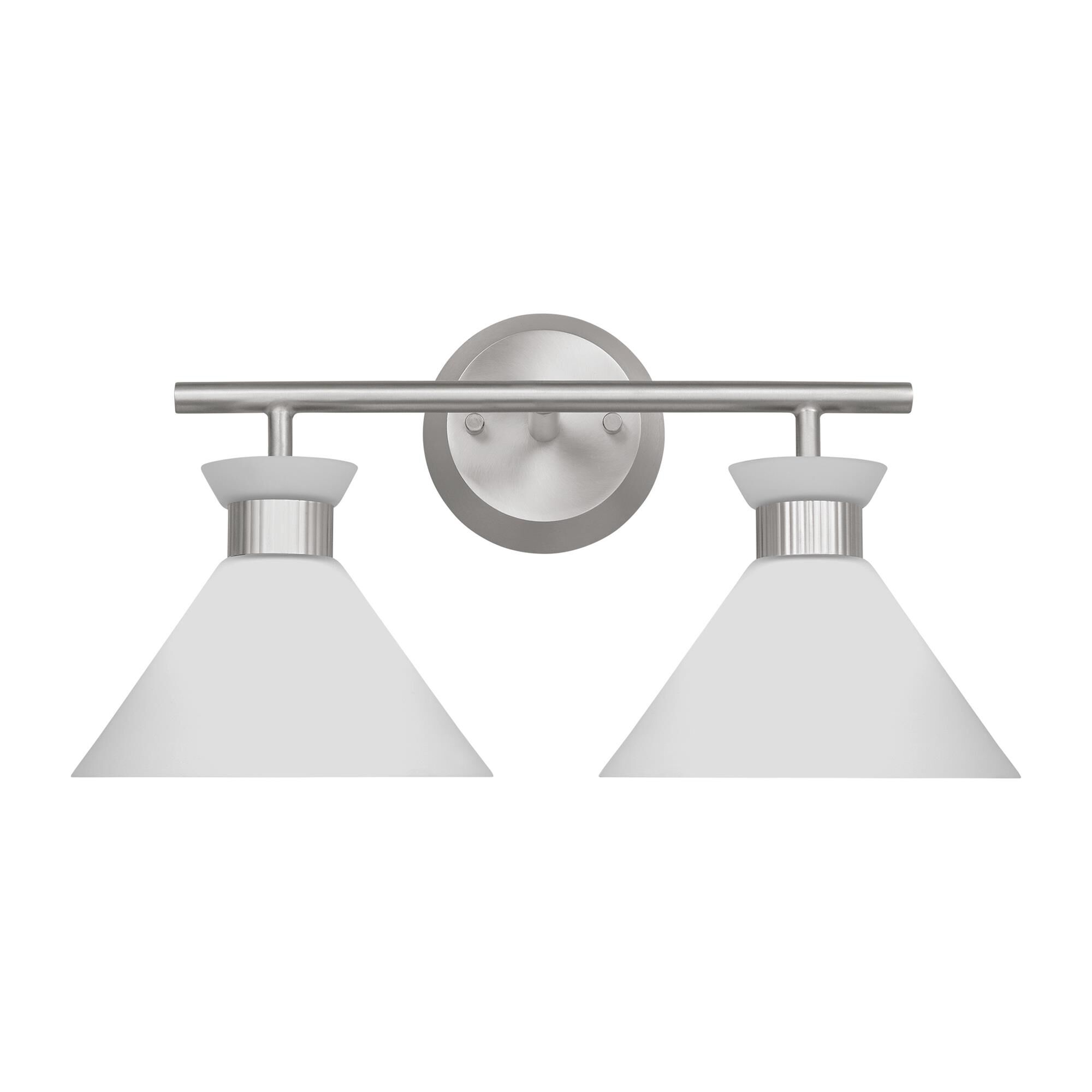 Shown in Brushed Steel finish and Etched White Glass s shade