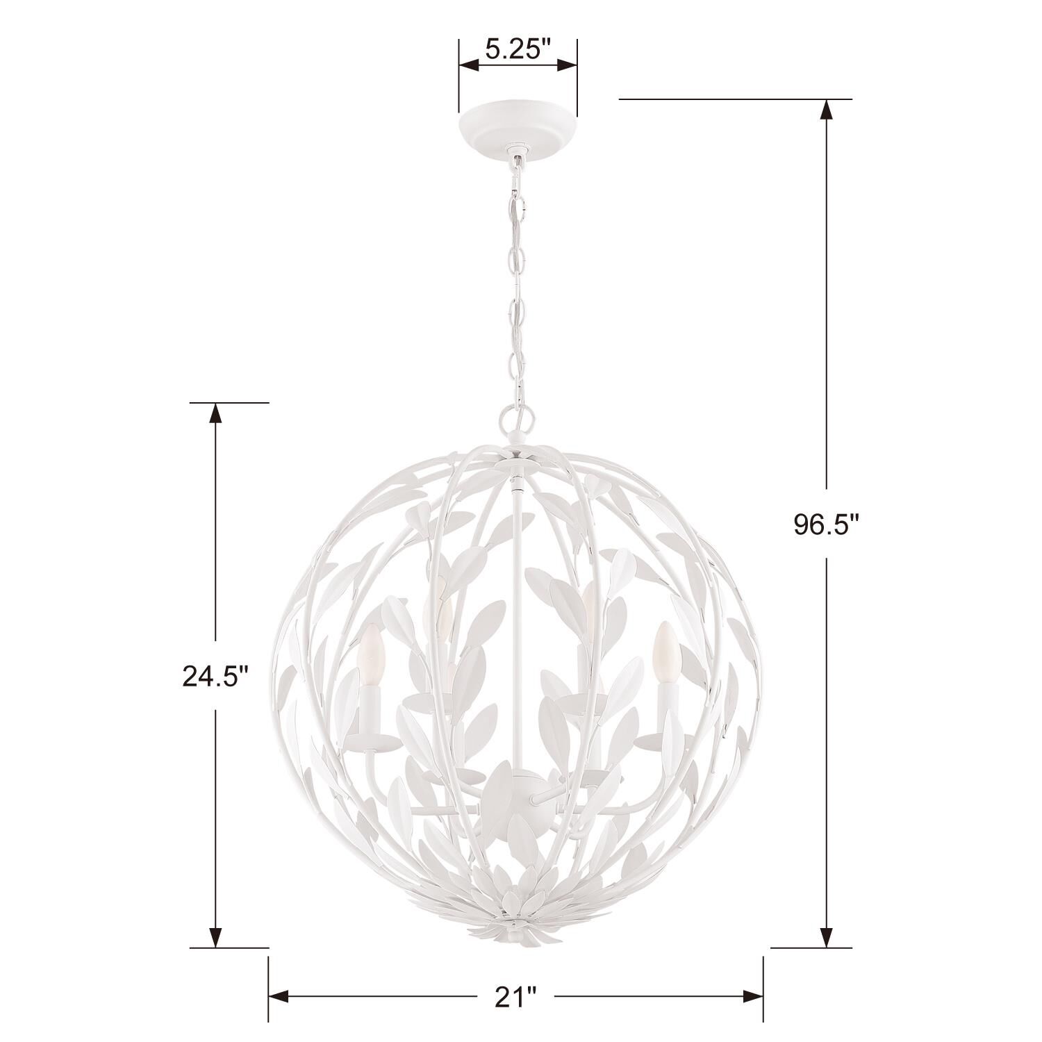 Broche 21 Inch 6 Light Mini Chandelier by Crystorama