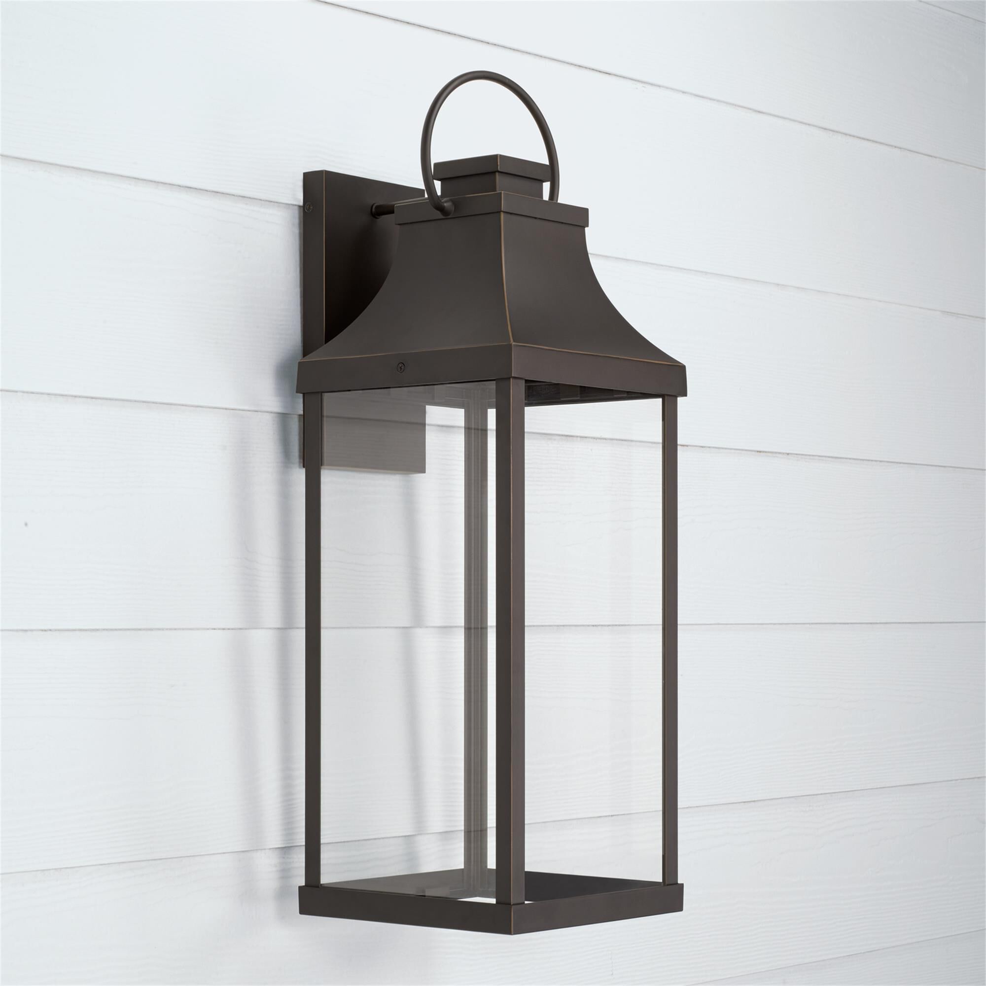 Shown in Oiled Bronze finish and Clear glass