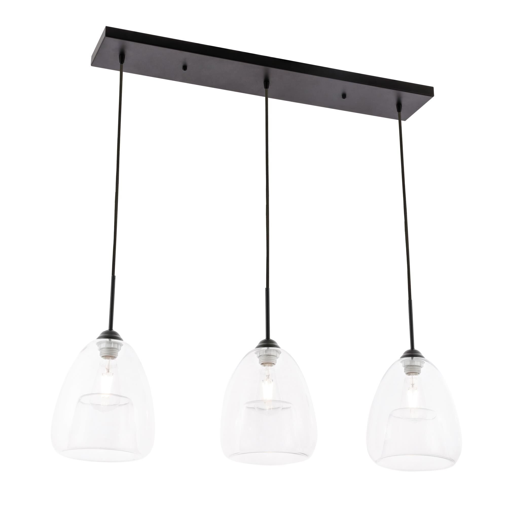 Kason 35 Inch 3 Light Linear Suspension Light by Elegant Lighting
