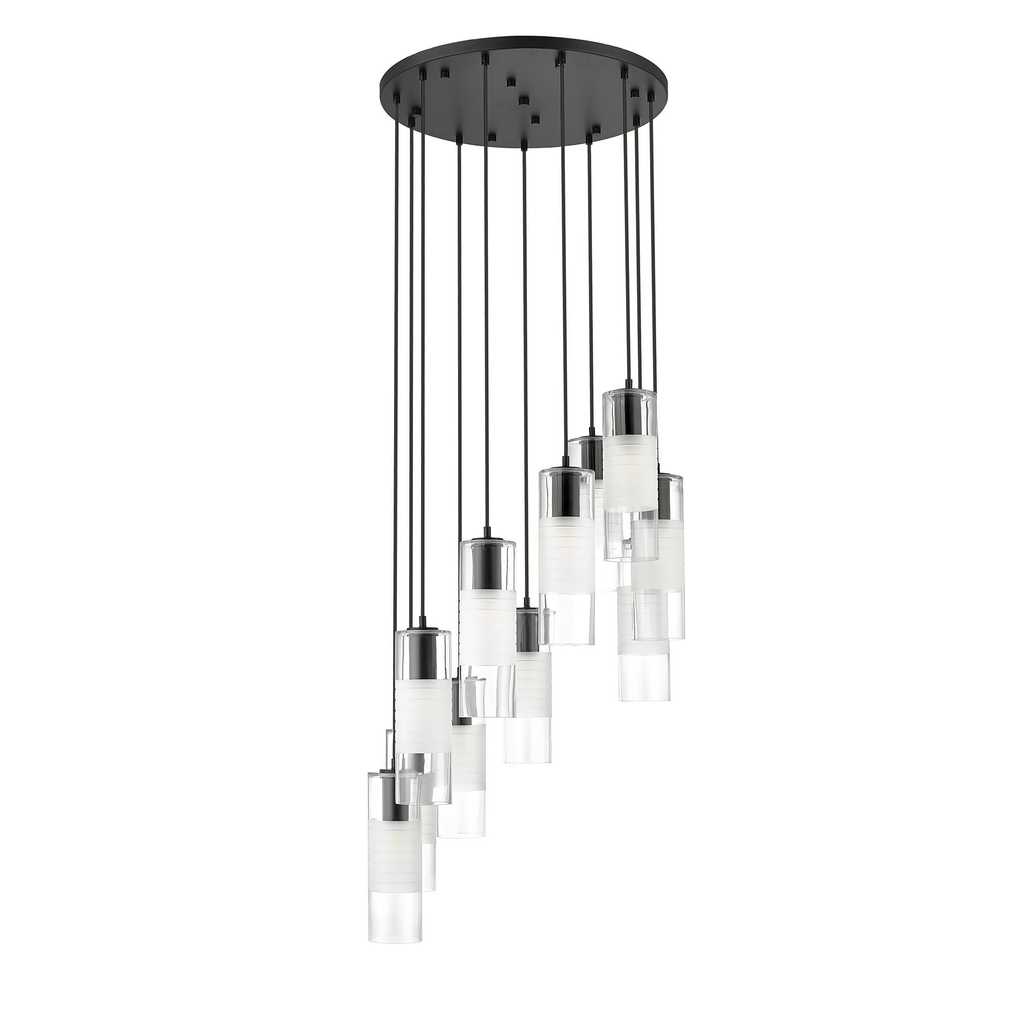 Shown in Matte Black finish and Clear and Frosted glass