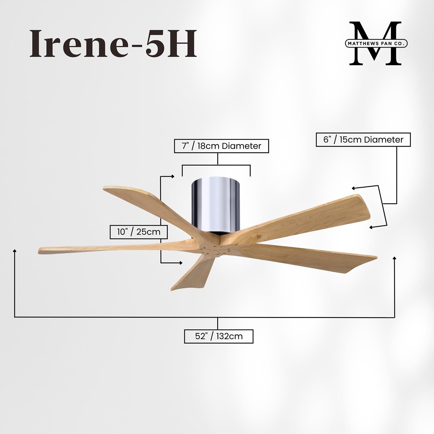 Irene 52 Inch Flush Mount Fan by Matthews Fan Company