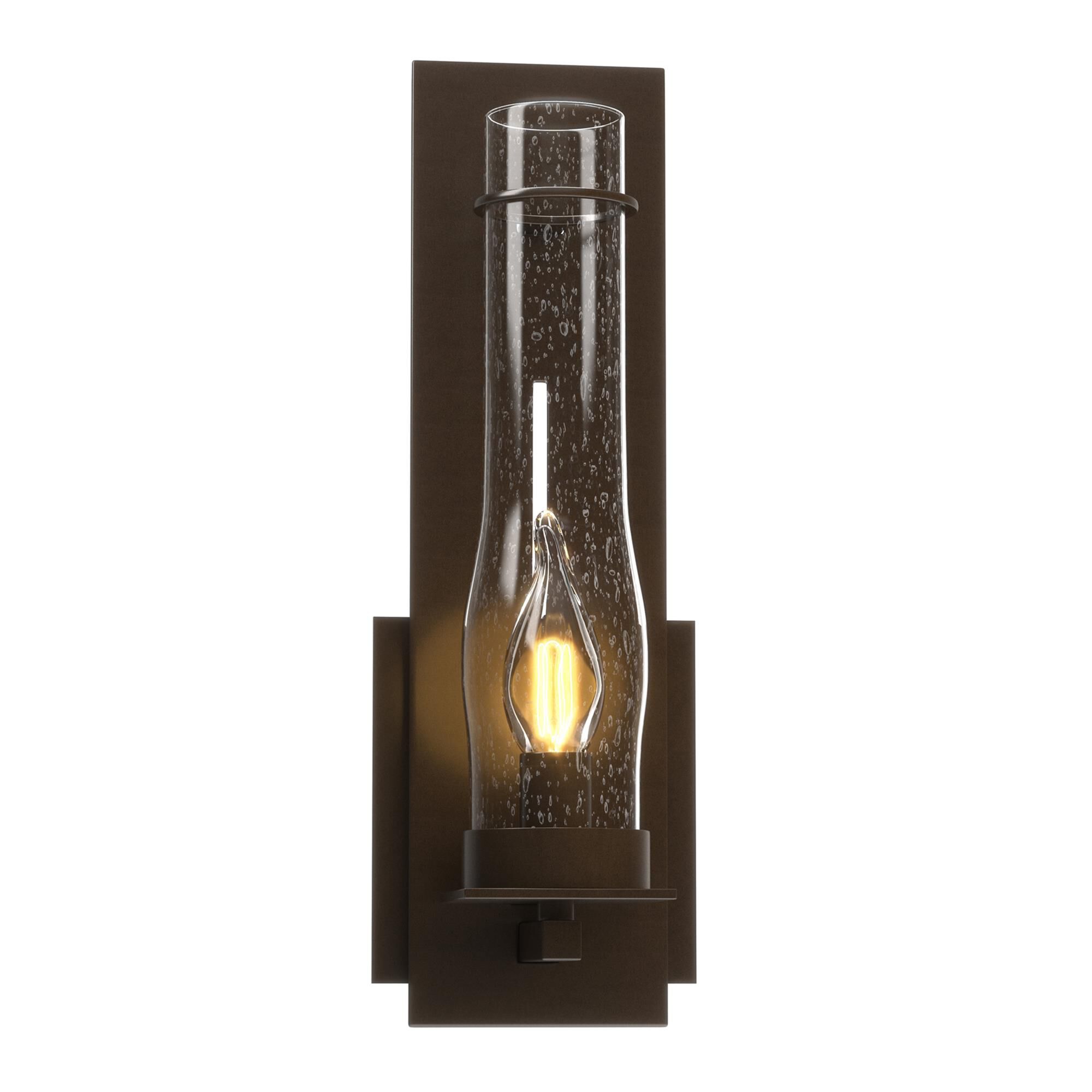 Shown in Oil Rubbed Bronze finish and Seeded Clear glass