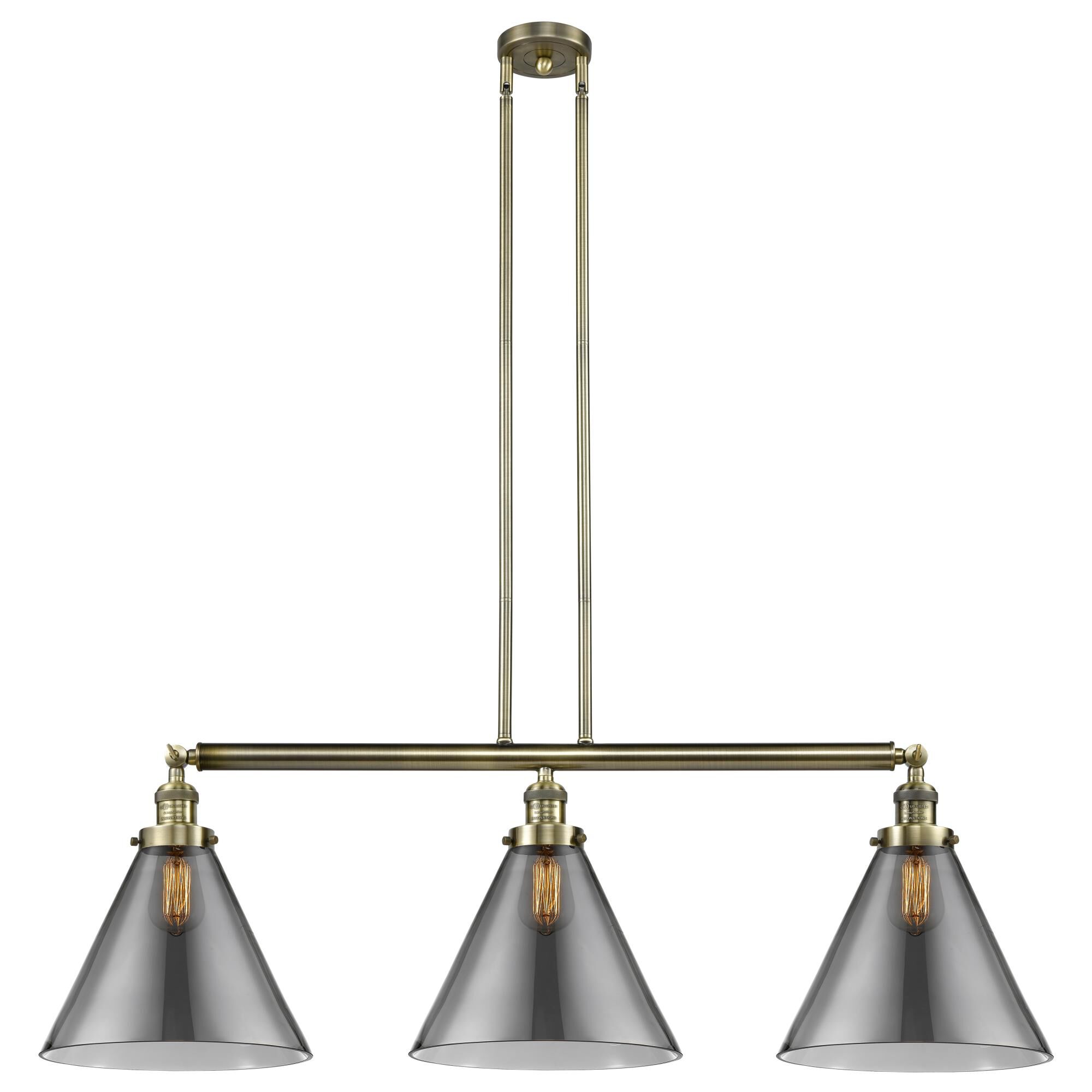 Bruno Marashlian X-Large Cone 44 Inch 3 Light Linear Suspension Light by Innovations Lighting