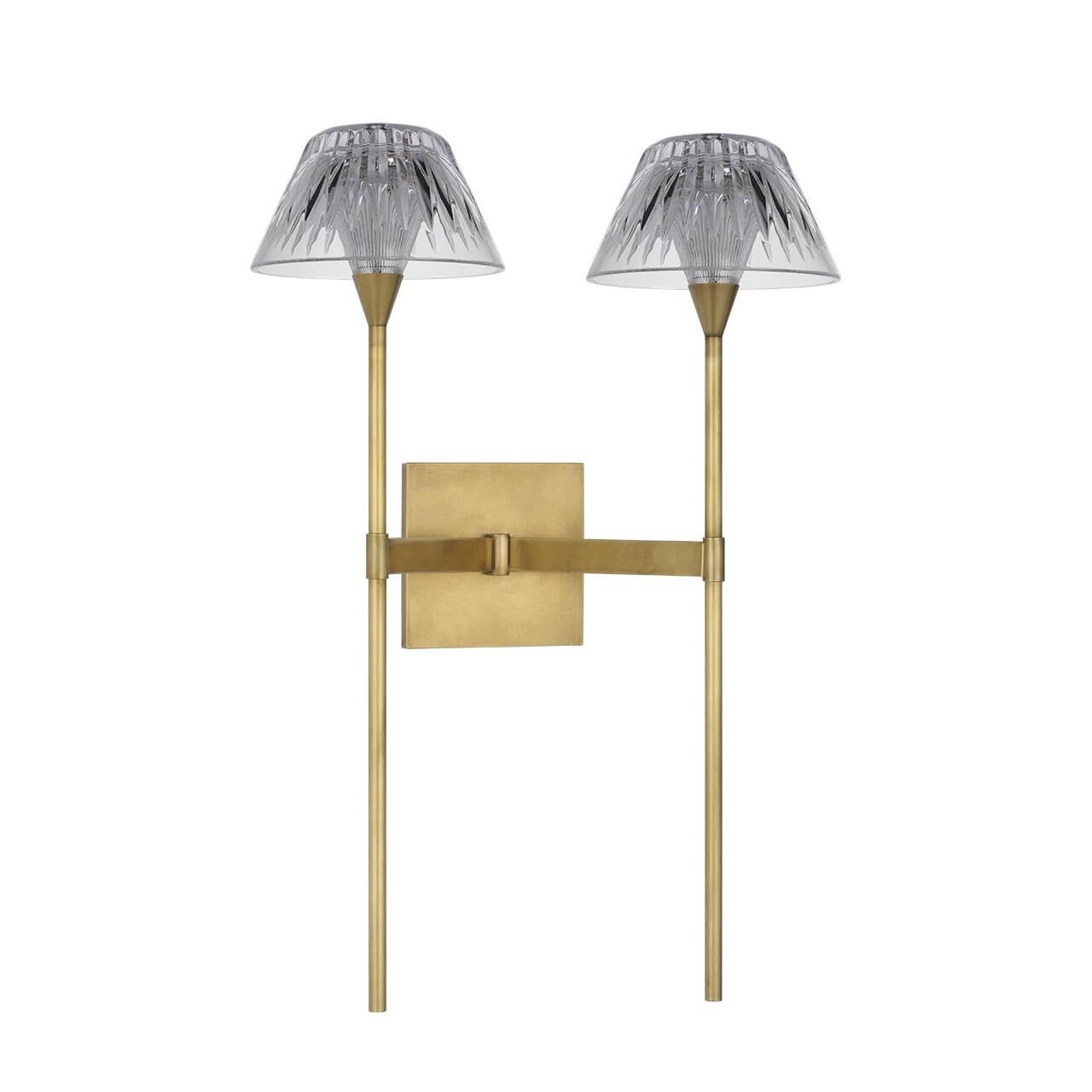 Shown in Natural Brass finish and Clear crystal