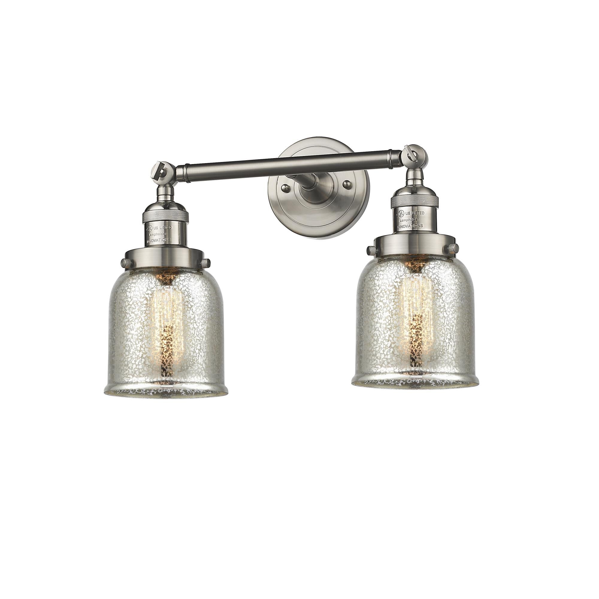 Shown in Brushed Satin Nickel finish and Silver Mercury glass