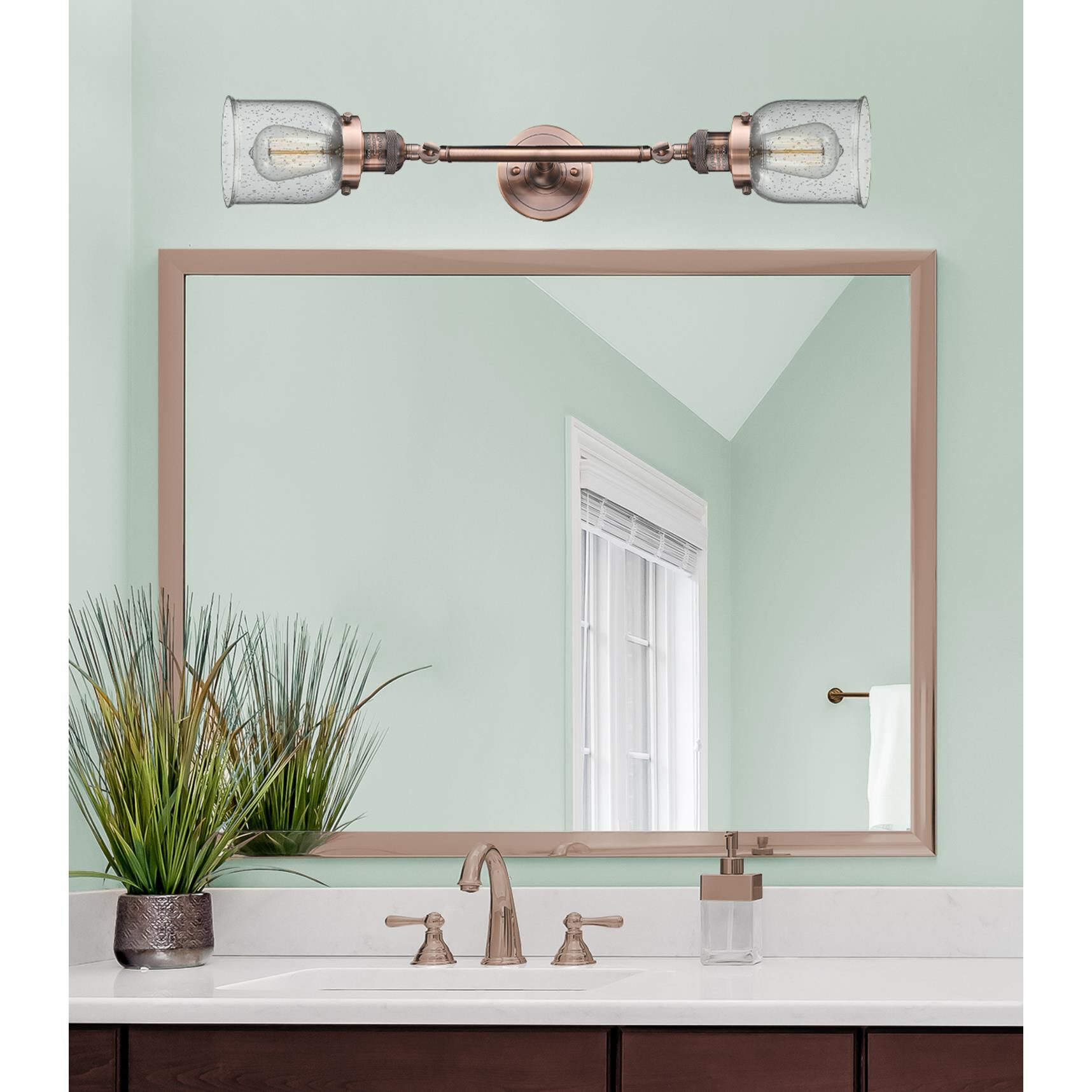 Bruno Marashlian Small Bell 16 Inch 2 Light Bath Vanity Light by Innovations Lighting