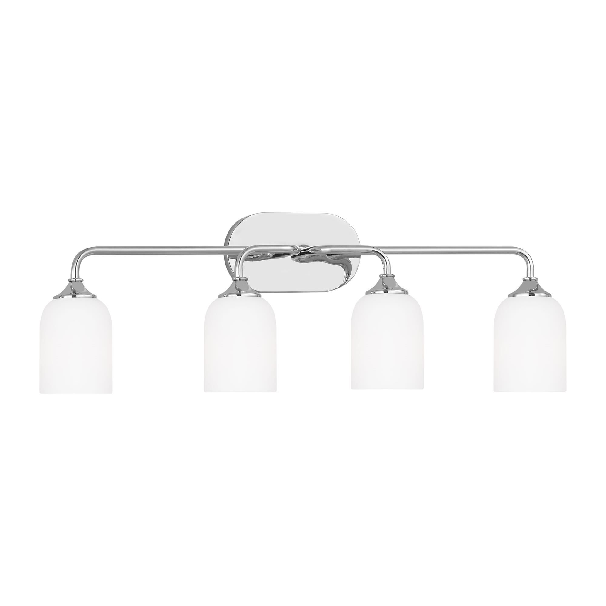 Shown in Chrome finish and Etched / White Inside Glass s shade