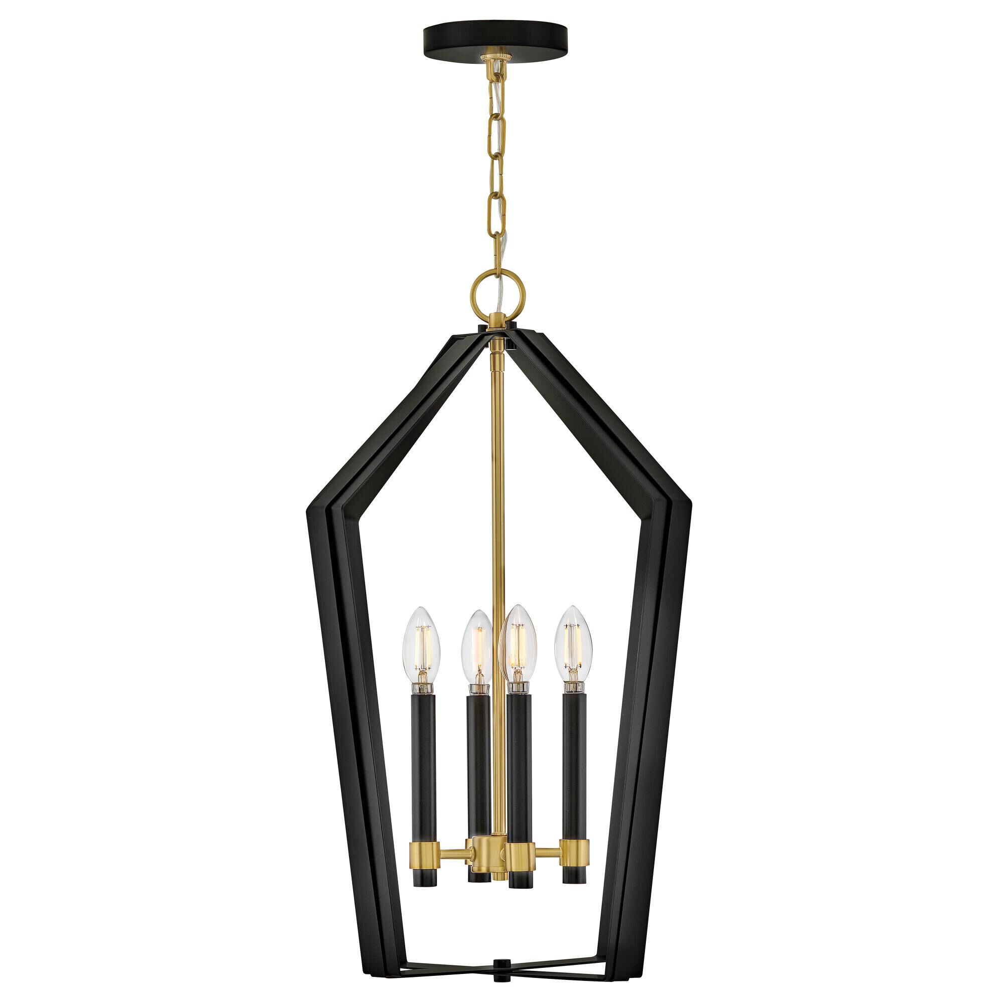 Shown in Black finish and Lacquered Brass accent