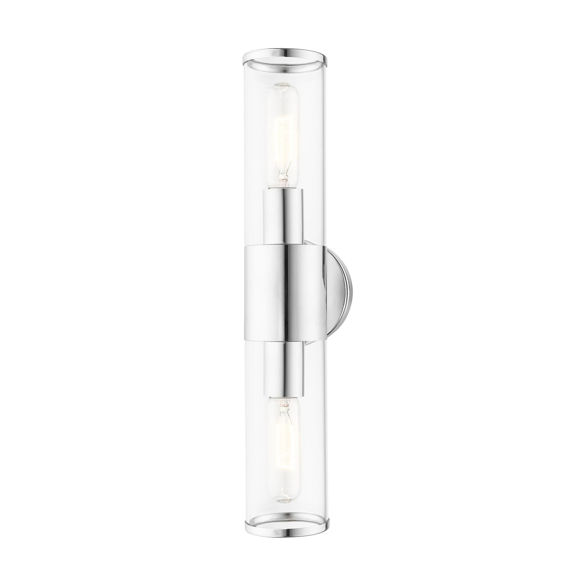 Shown in Polished Chrome finish and Clear glass