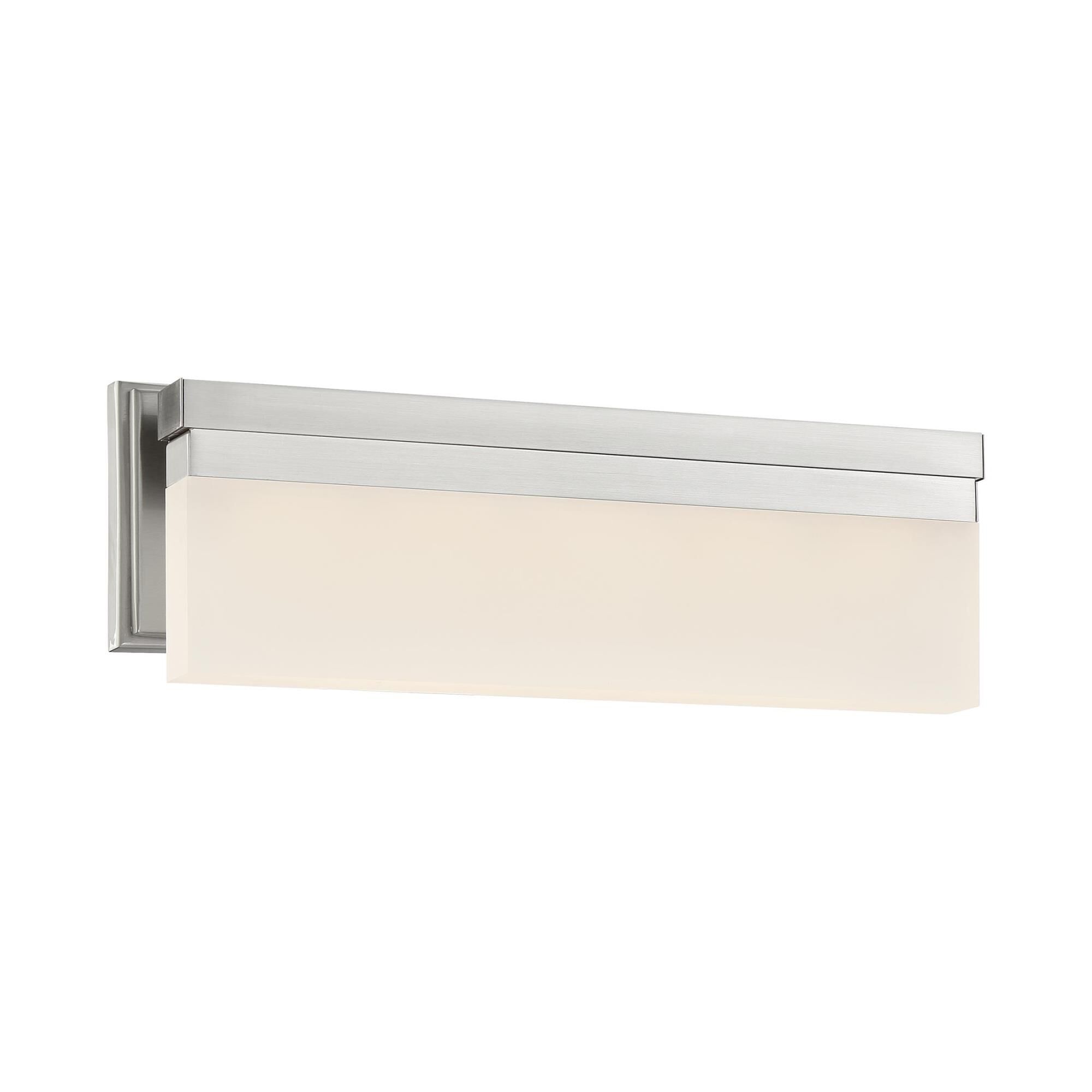 Shown in Brushed Nickel finish and Frosted Acrylic shade